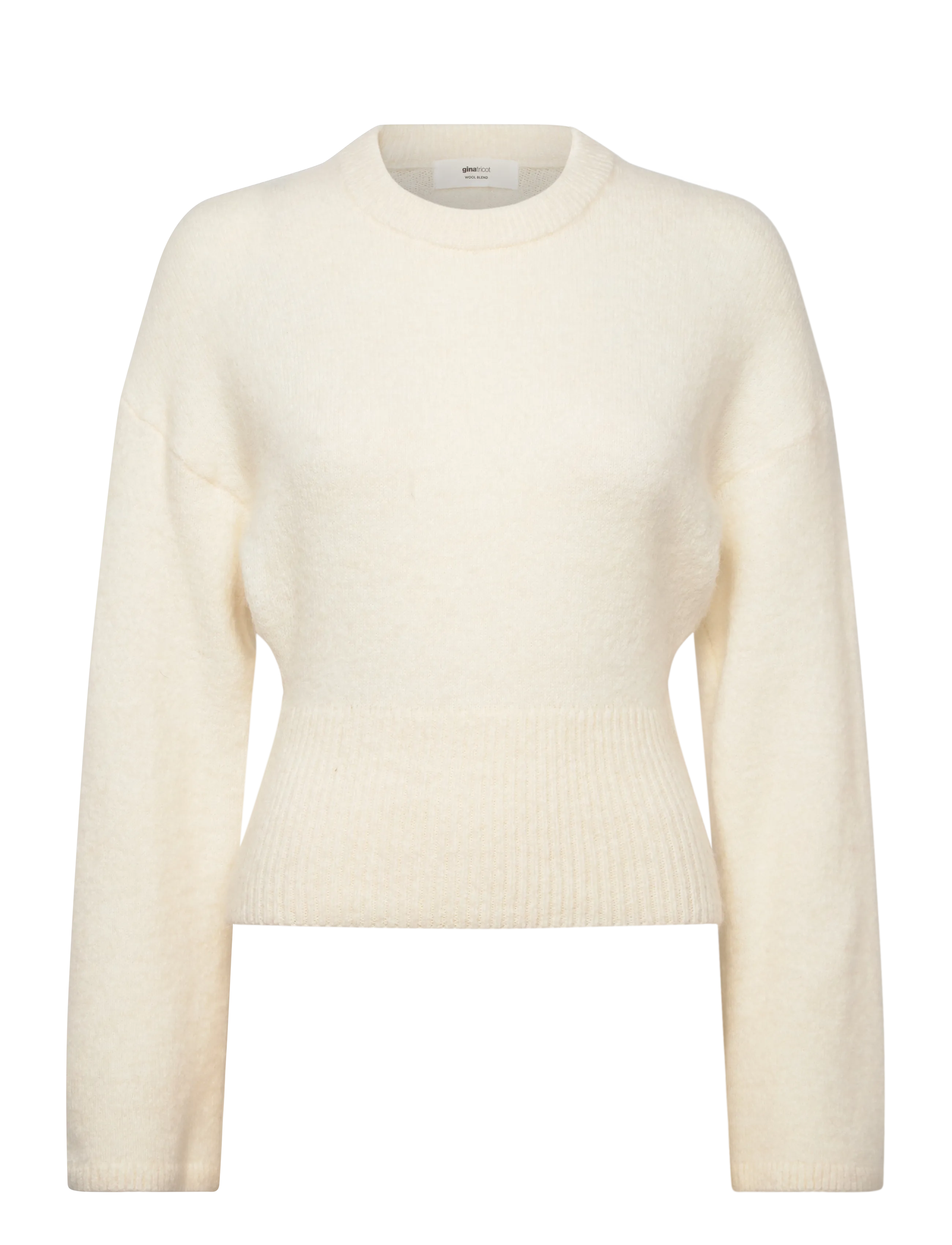 Gina Tricot Wide sleeve knitted sweater - Striktrøjer - GARDENIA (1496) / cream