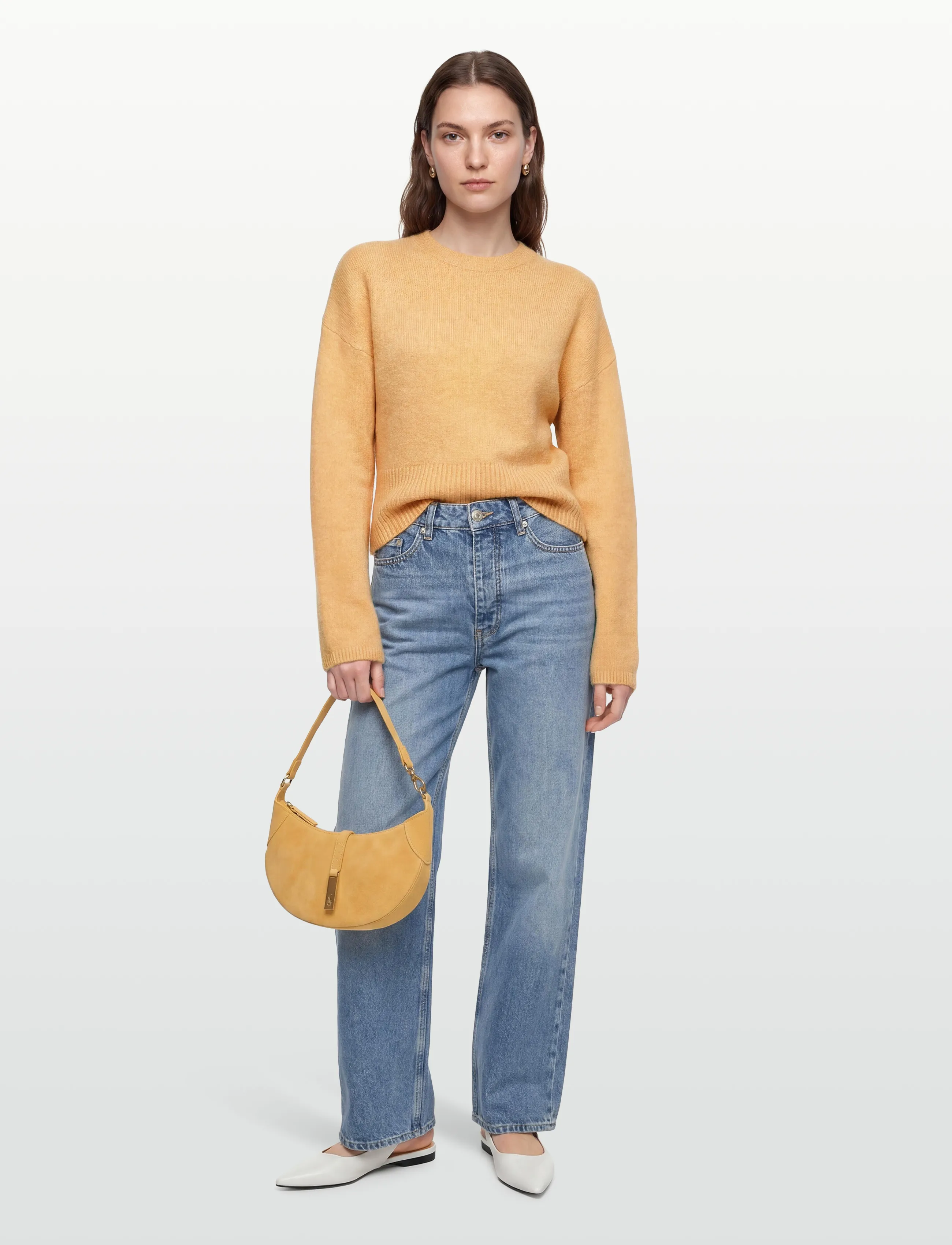 Gina Tricot Wide Sleeve Knitted Sweater, S, Knitwear, Gelb - Jumpers, Frauen