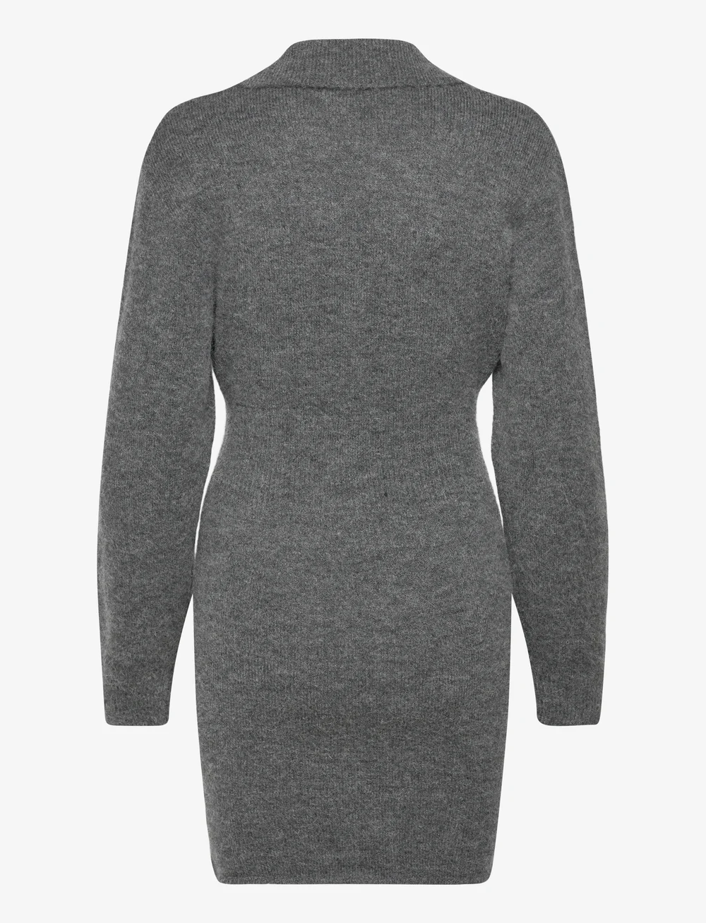 Gina Tricot - Knitted button down dress - strikkjoler - dk grey melange - 1