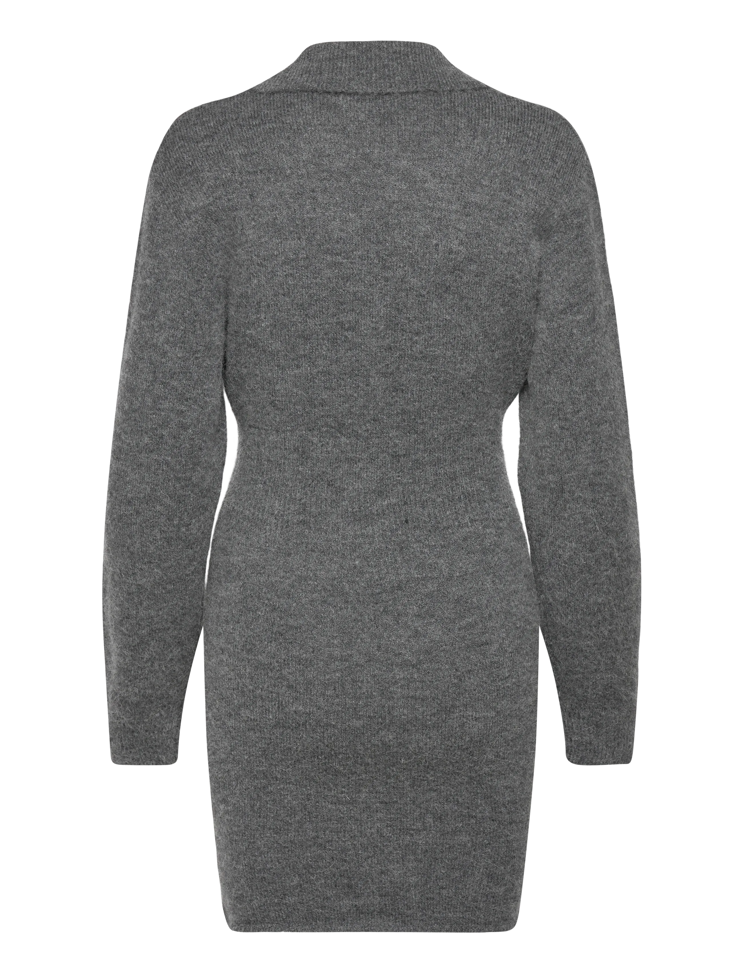 Gina Tricot - Knitted button down dress - megztos suknelės - dk grey melange - 1