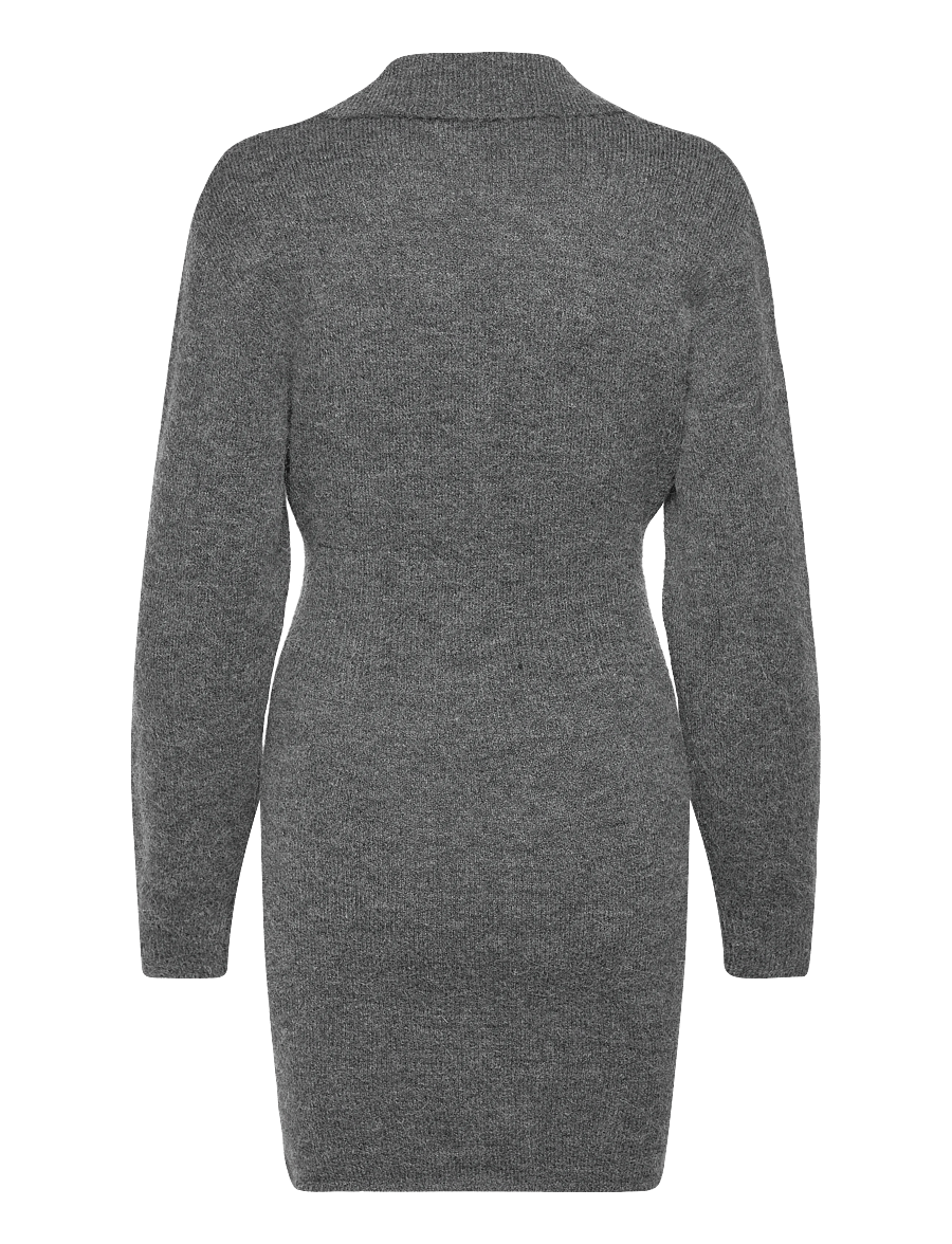 Gina Tricot - Knitted button down dress - kootud kleidid - dk grey melange - 1
