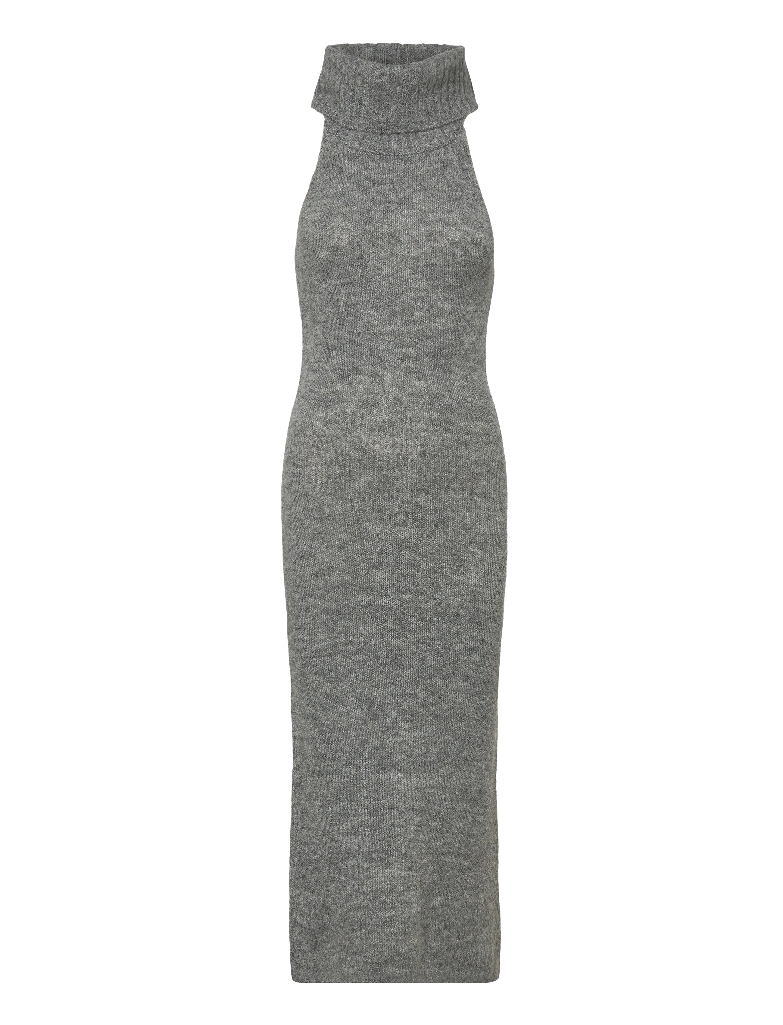 Gina Tricot Sleeveless polo knitted dress - Hverdags stil - MID GREY MEL (8022) / grey