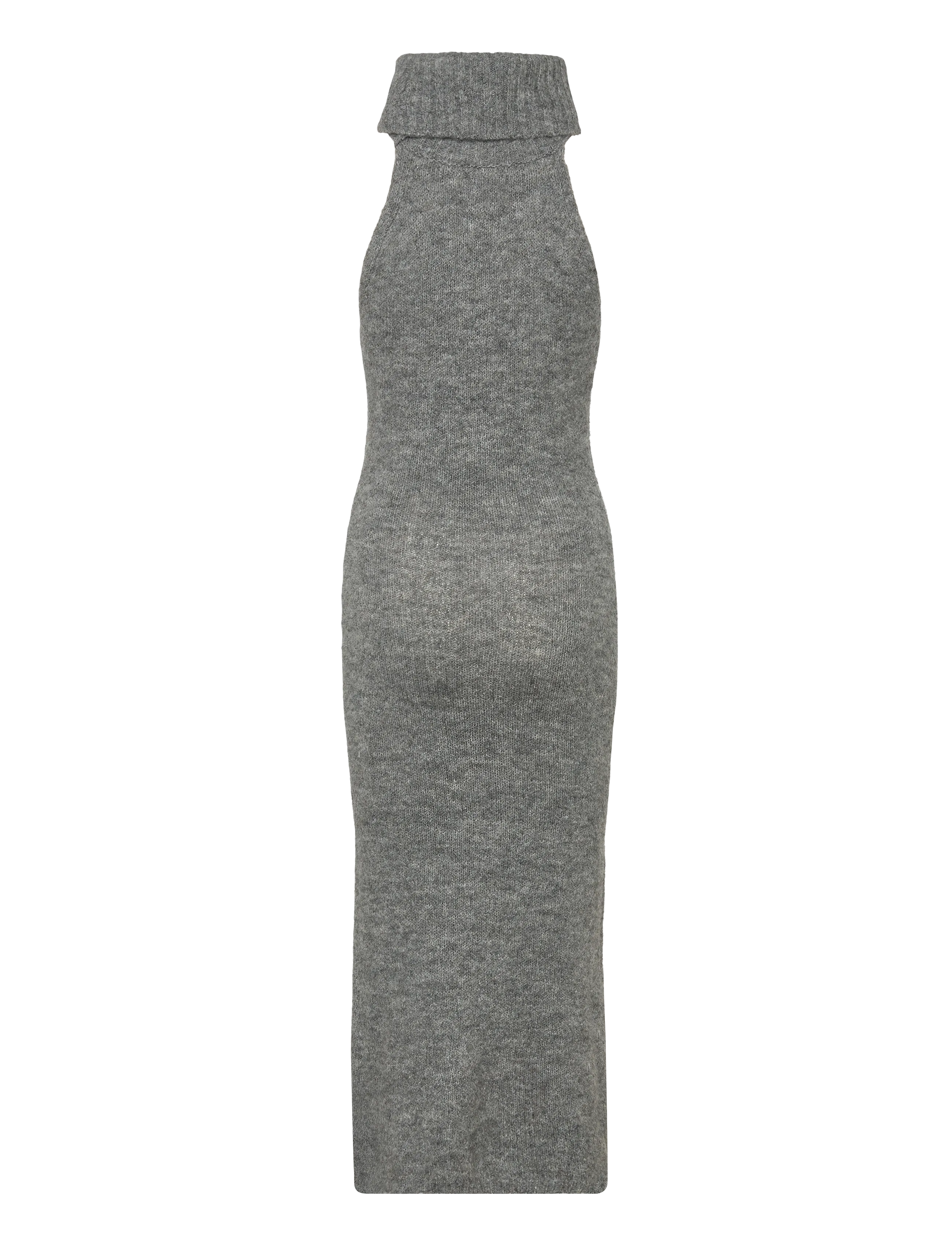 Gina Tricot - Sleeveless polo knitted dress - robes longues - mid grey mel (8022) - 1