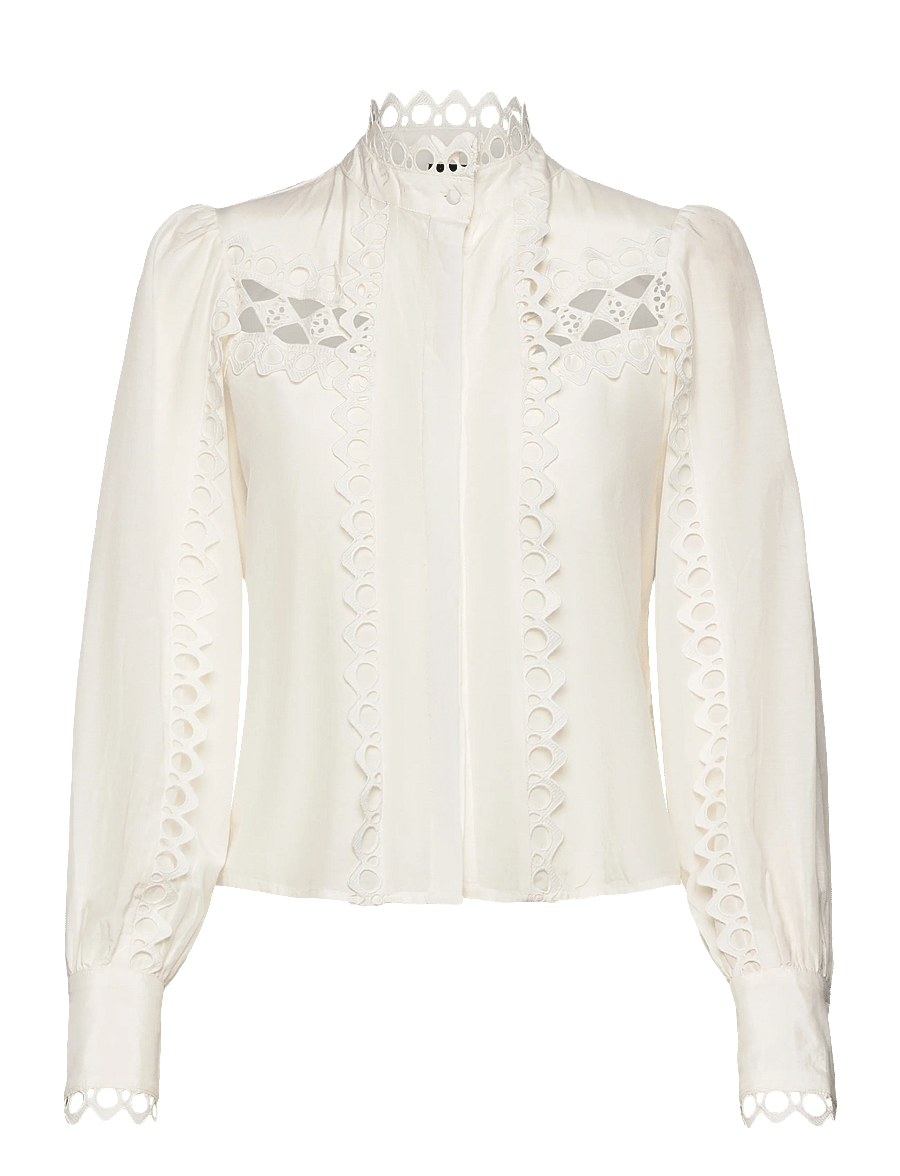 Gina Tricot - Embroidery anglaise shirt - cream (1047) - 0