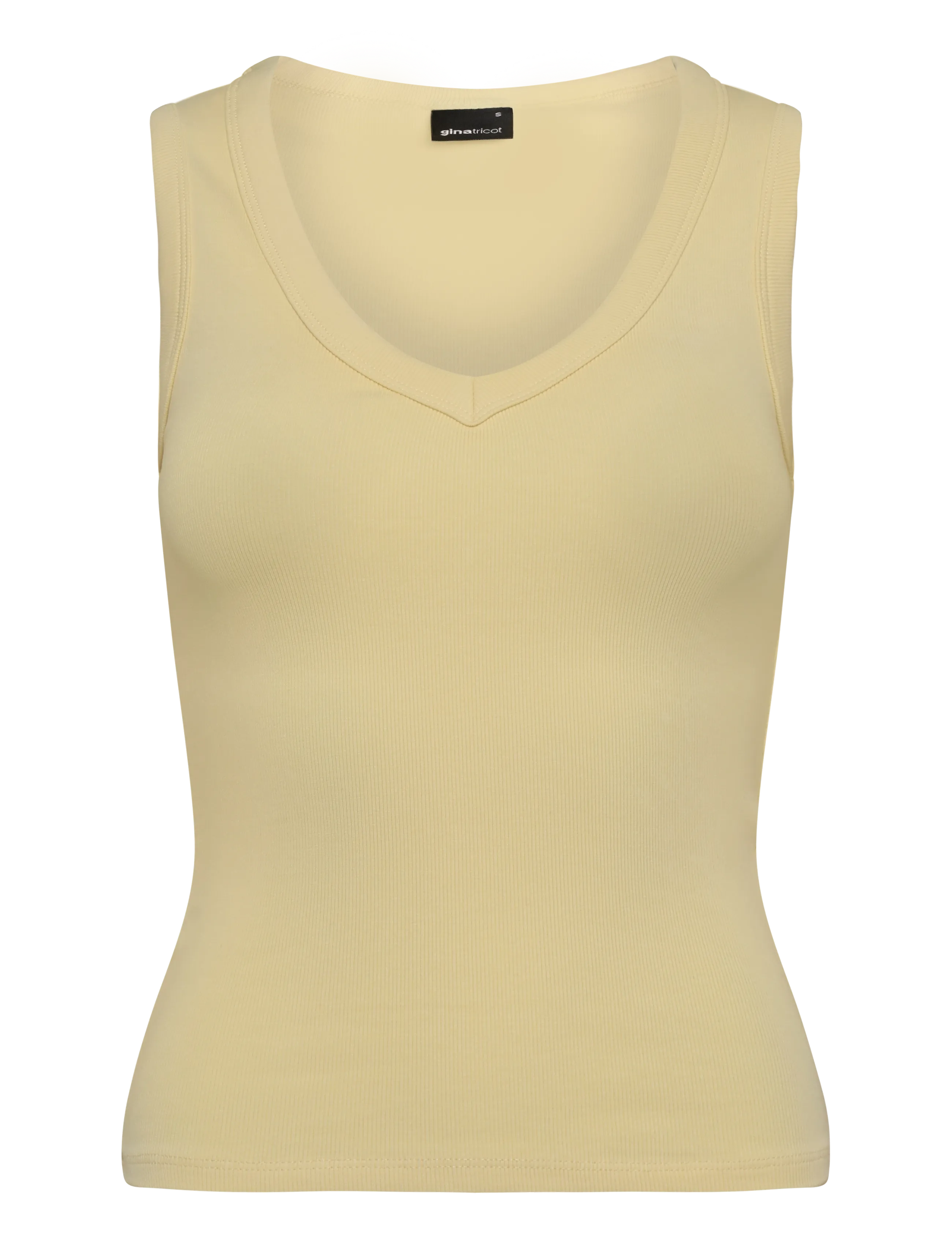 Gina Tricot Tight v-neck rib tank - Riided - ANISE FLOWER (2205) / yellow