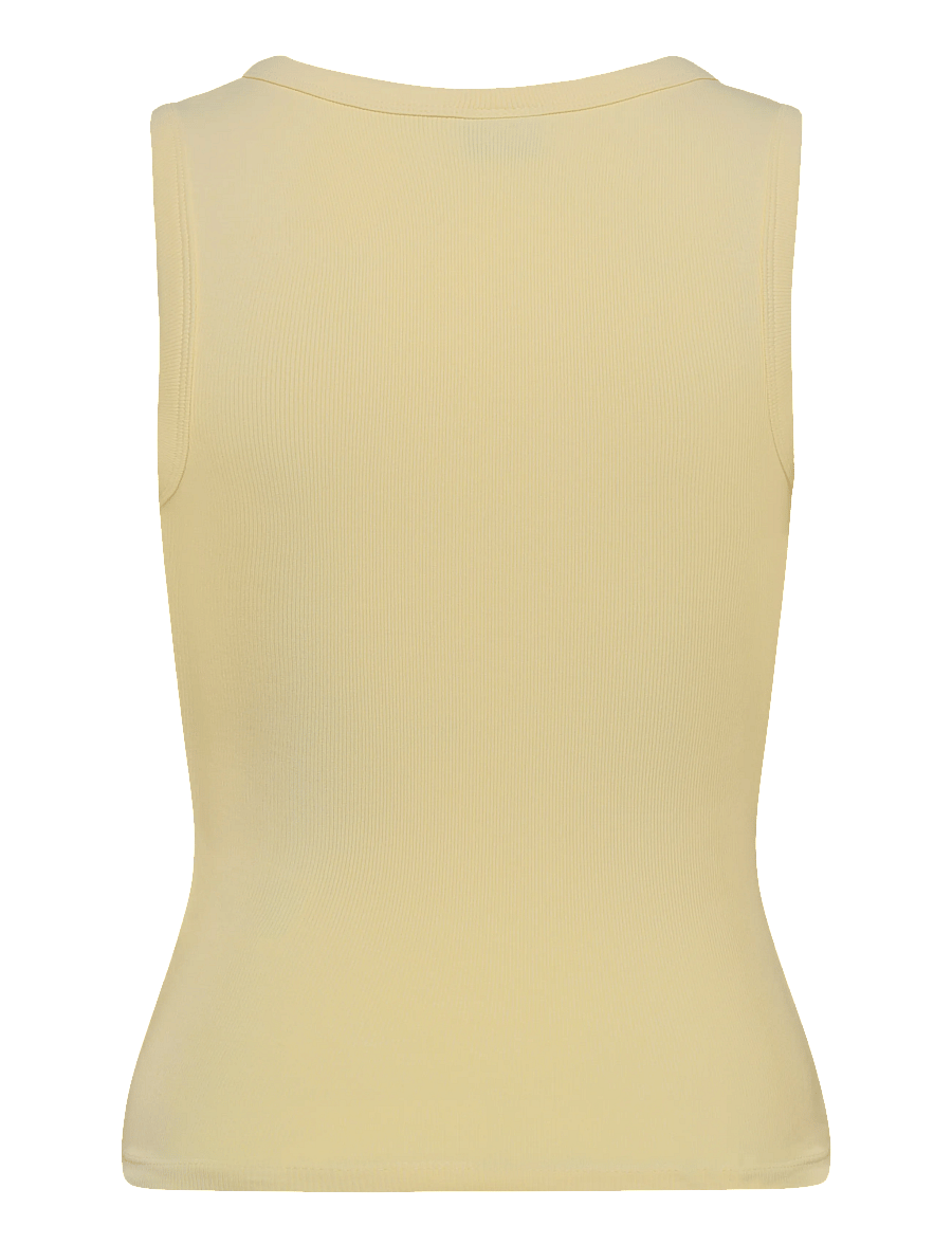 Gina Tricot - Tight v-neck rib tank - varrukateta topid - anise flower (2205) - 2