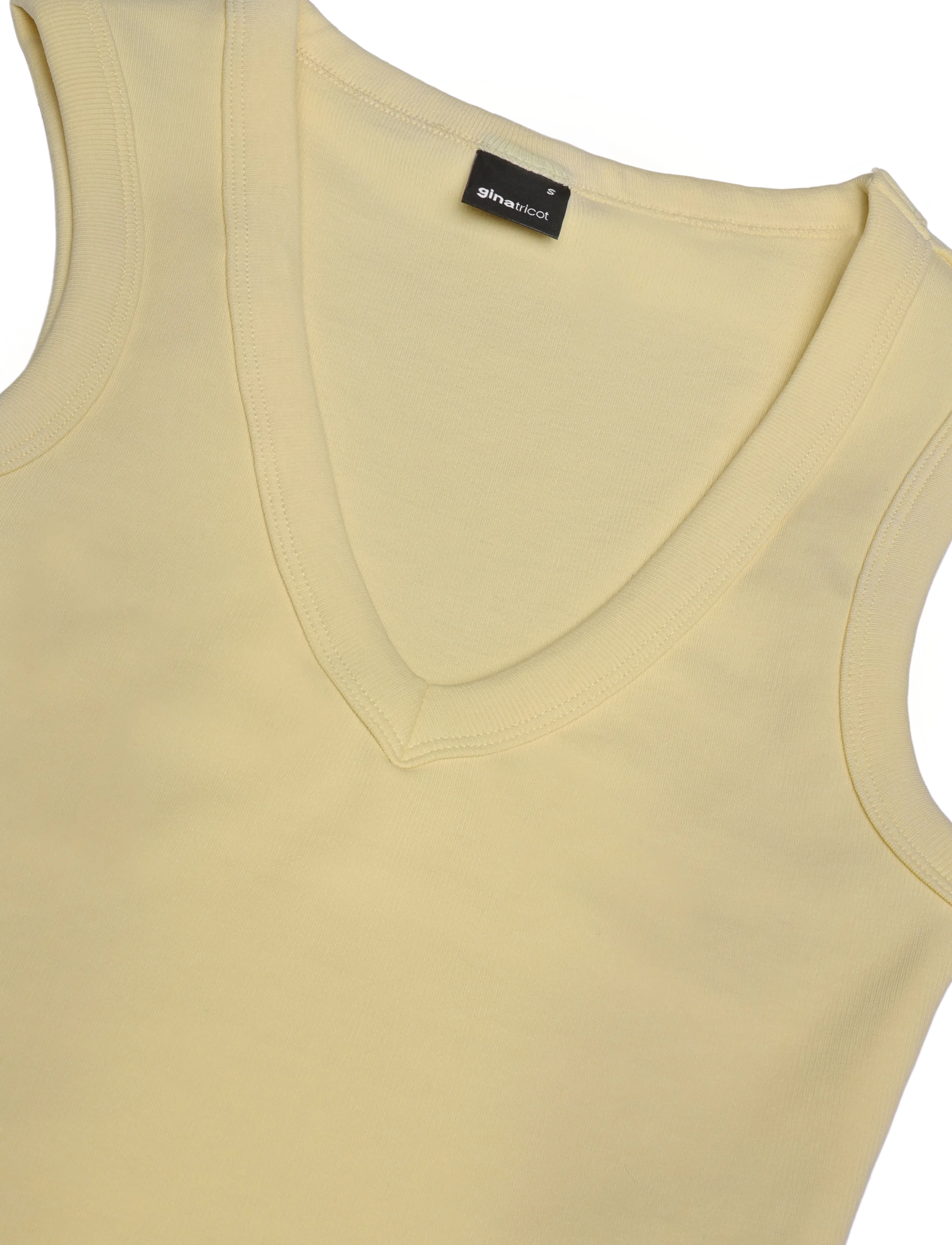 Gina Tricot - Tight v-neck rib tank - sleeveless tops - anise flower (2205) - 2