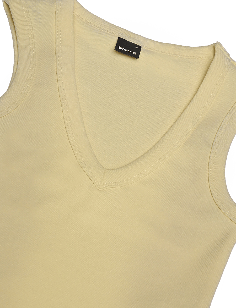 Gina Tricot - Tight v-neck rib tank - varrukateta topid - anise flower (2205) - 5