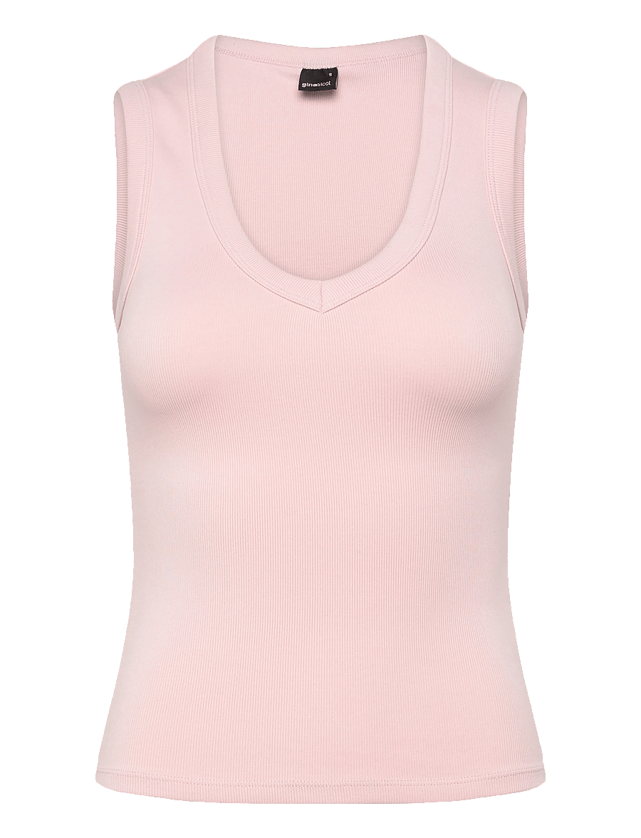 Gina Tricot - Tight v-neck rib tank - tanktops - ballet slipper (3119) - 1