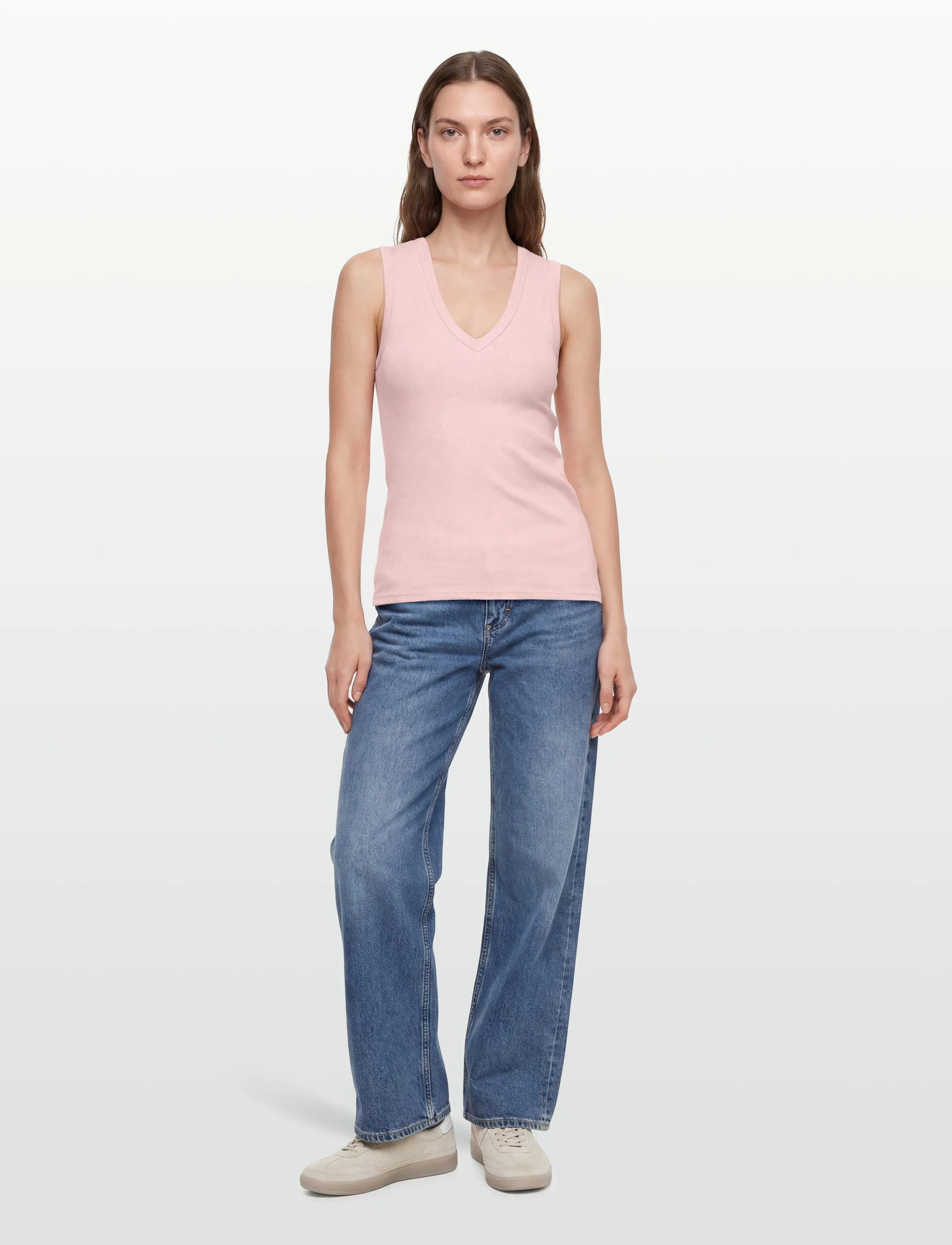 Tight V-Neck Rib Tank