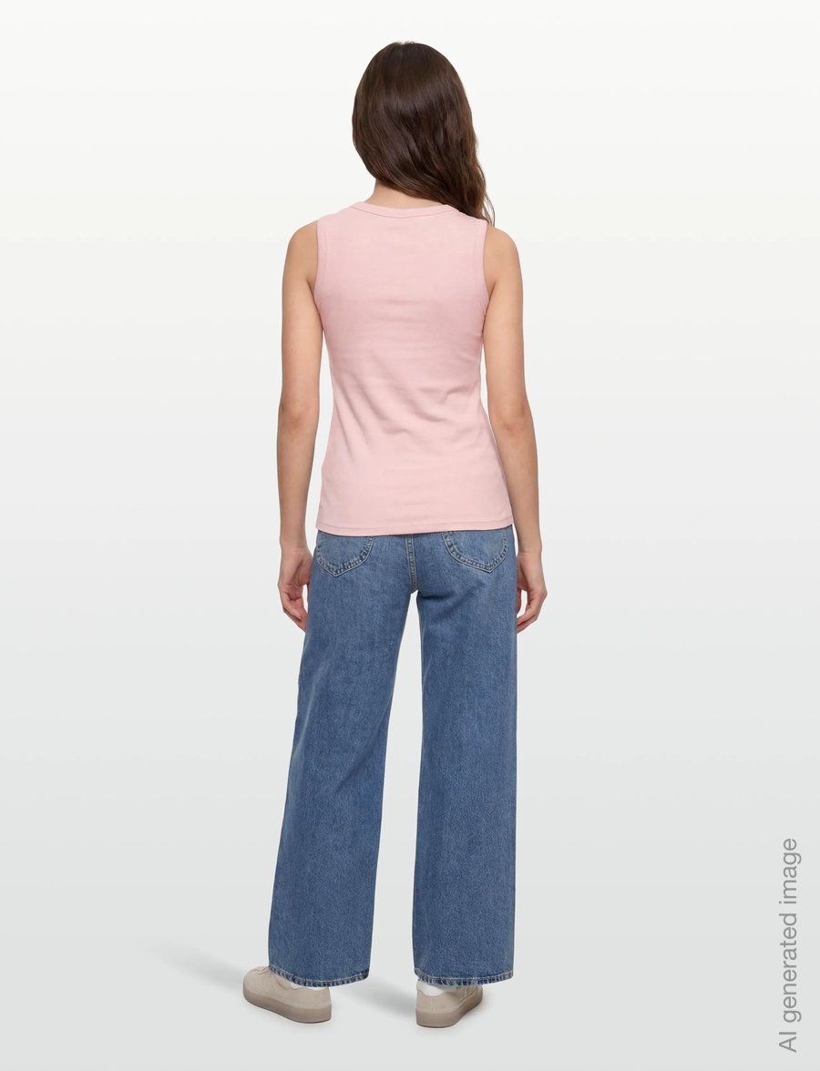 Gina Tricot - Tight v-neck rib tank - tanktops - ballet slipper (3119) - 4