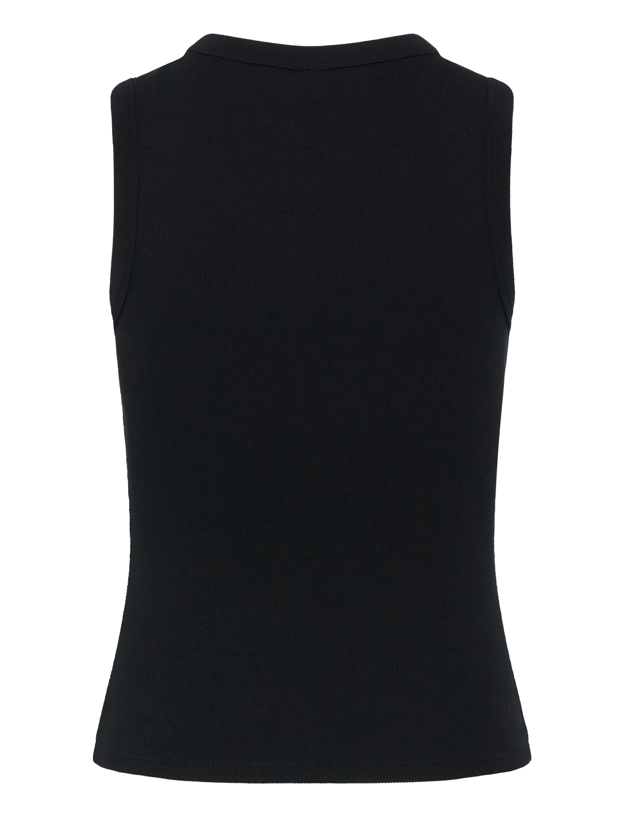 Gina Tricot - Tight v-neck rib tank - tanktops - black (9000) - 2