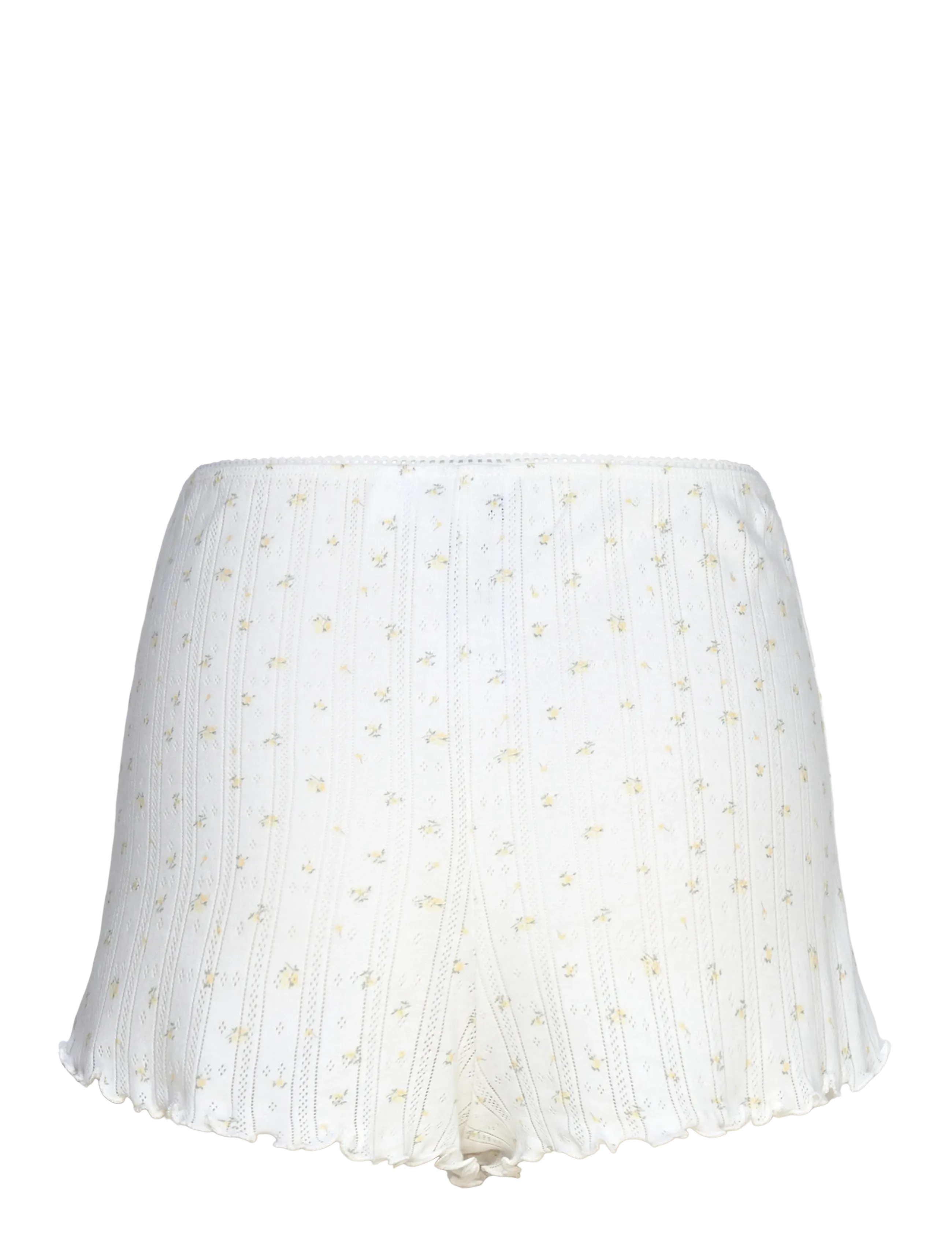 Gina Tricot - Pointelle shorts - shorts - yellow flower (2201) - 1