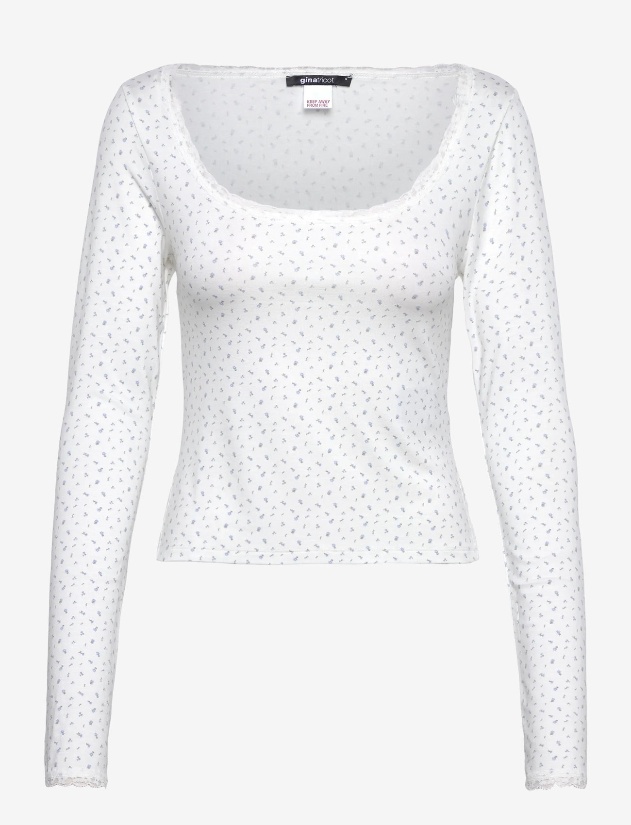 Gina Tricot - Soft long sleeve lace top - tops - ditsy aop (9150) - 0