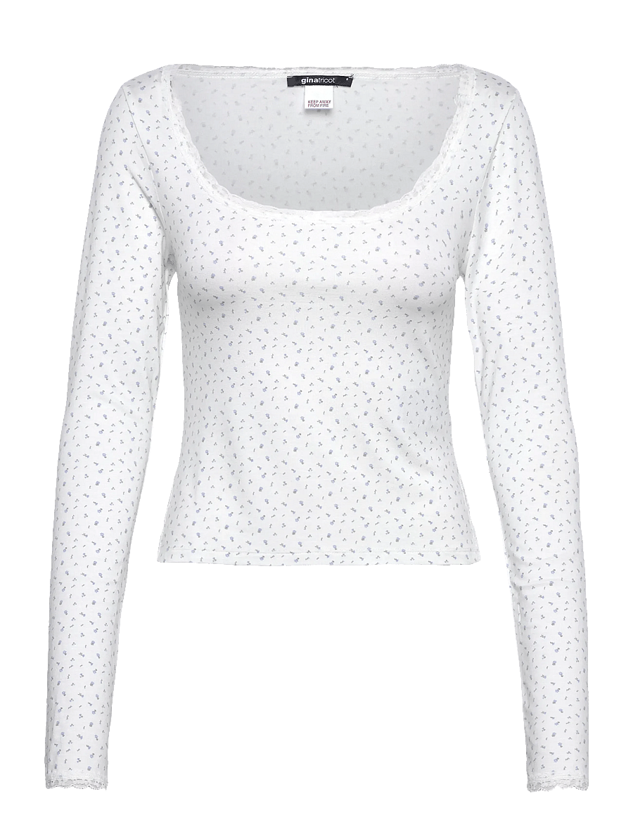 Gina Tricot - Soft long sleeve lace top - overdele - ditsy aop (9150) - 0