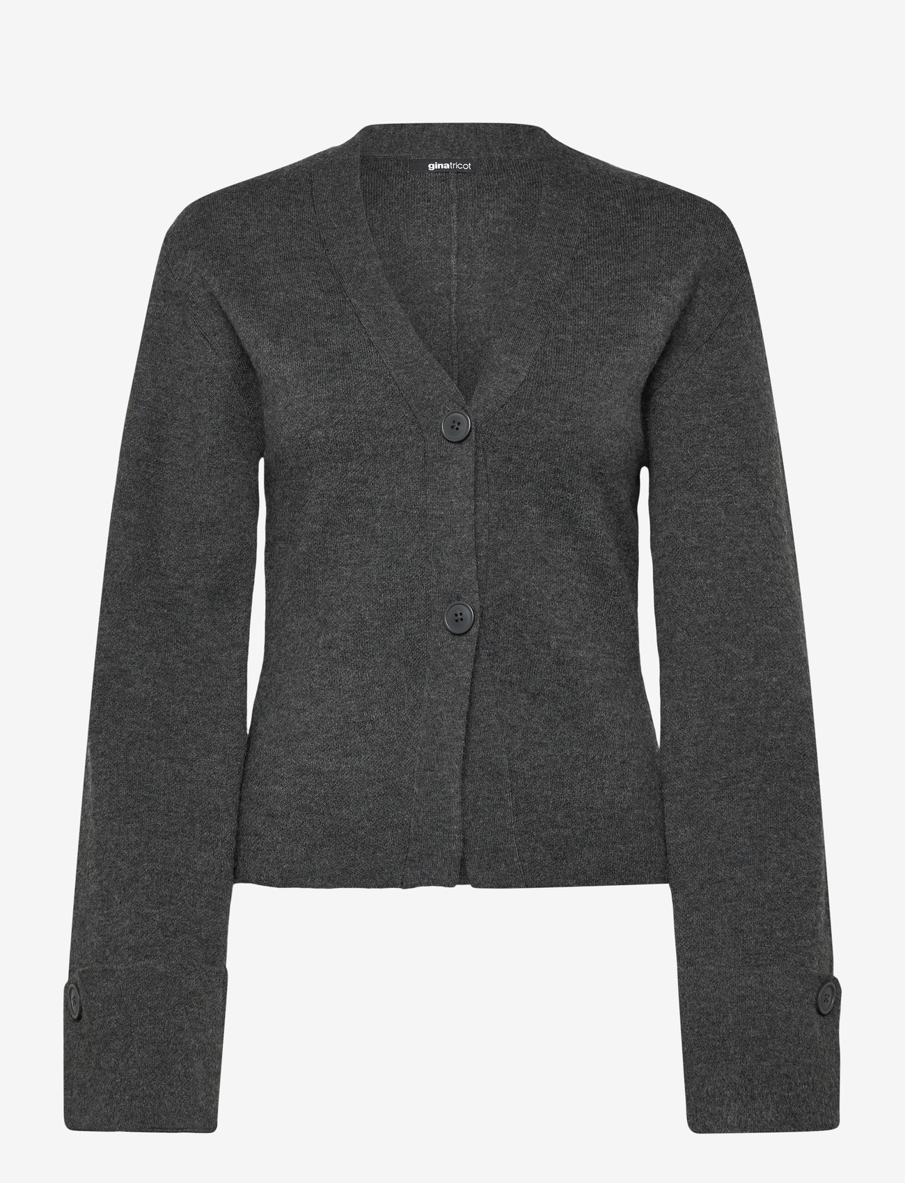 Gina Tricot - Knitted sculptured cardigan - koftor - dk grey melange - 0