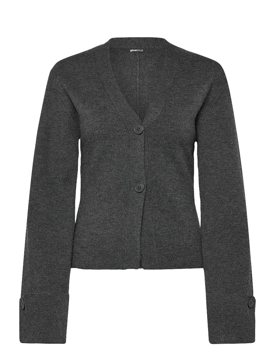 Gina Tricot - Knitted sculptured cardigan - strickjacken - dk grey melange - 0