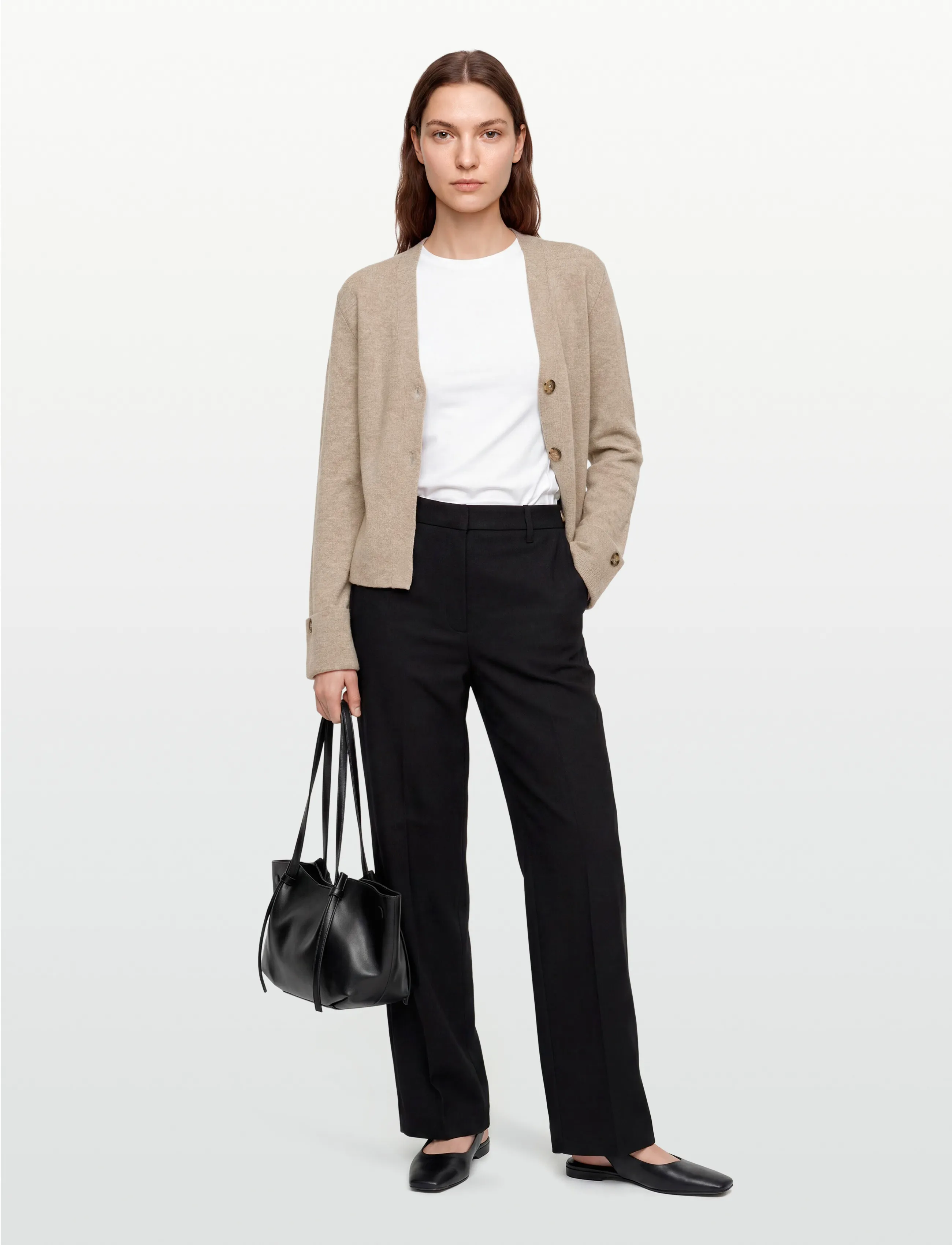 Gina Tricot Knitted Sculptured Cardigan, L, Knitwear, Beige - Cardigans, Frauen
