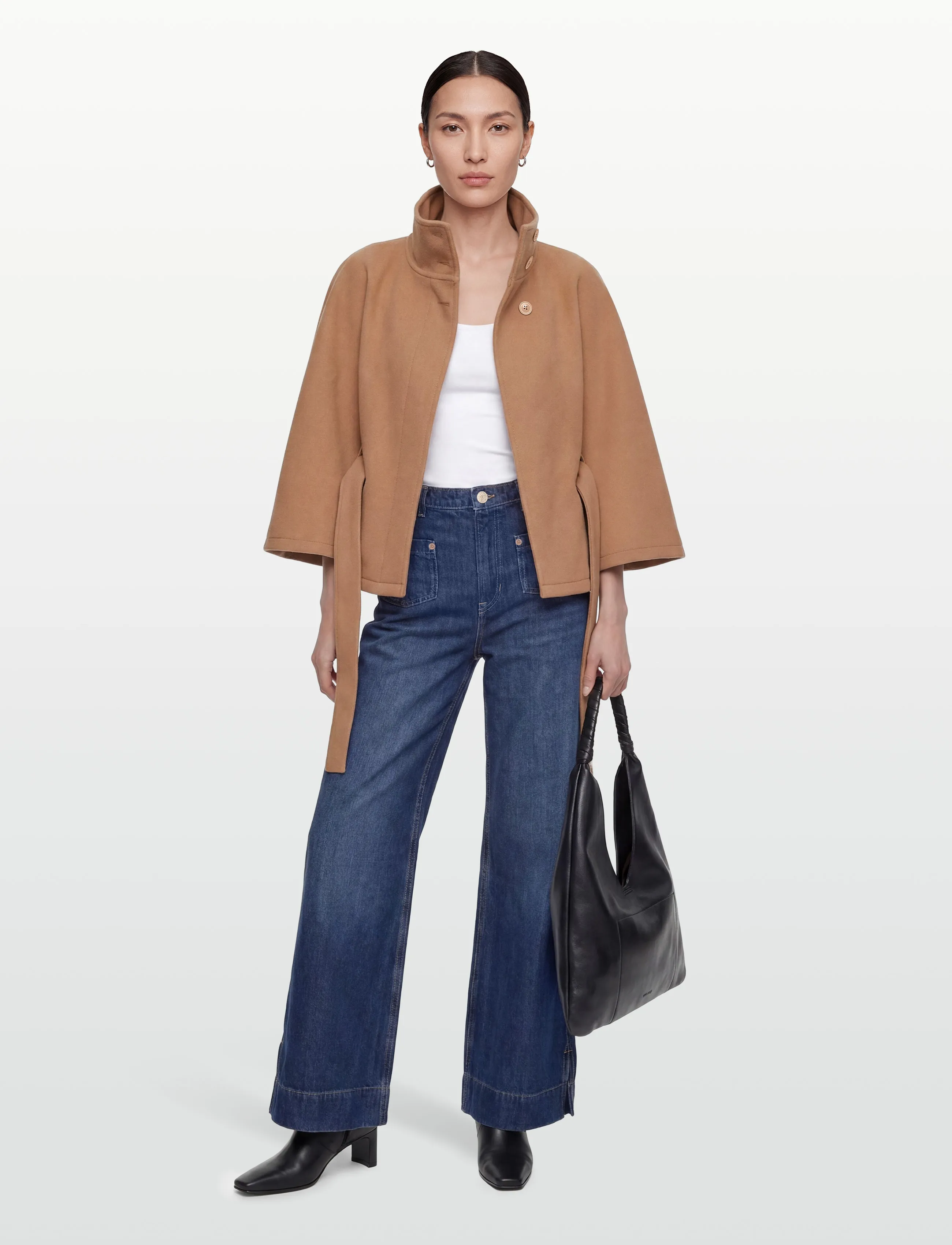 Gina Tricot Belt cape jacket - Jakker & Frakker - CAMEL (7022) / brown