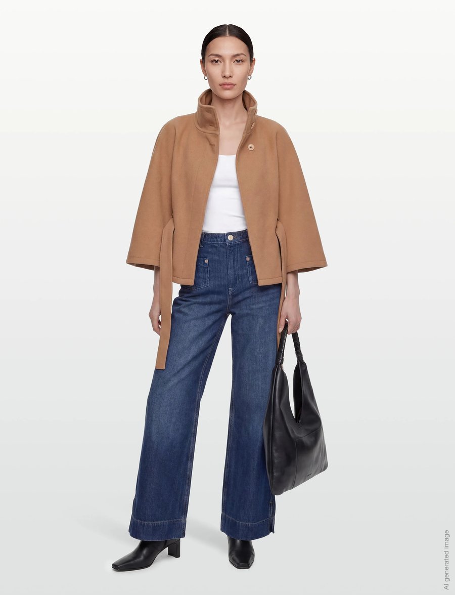 Gina Tricot - Belt cape jacket - frühlingsjacken - camel (7022) - 0
