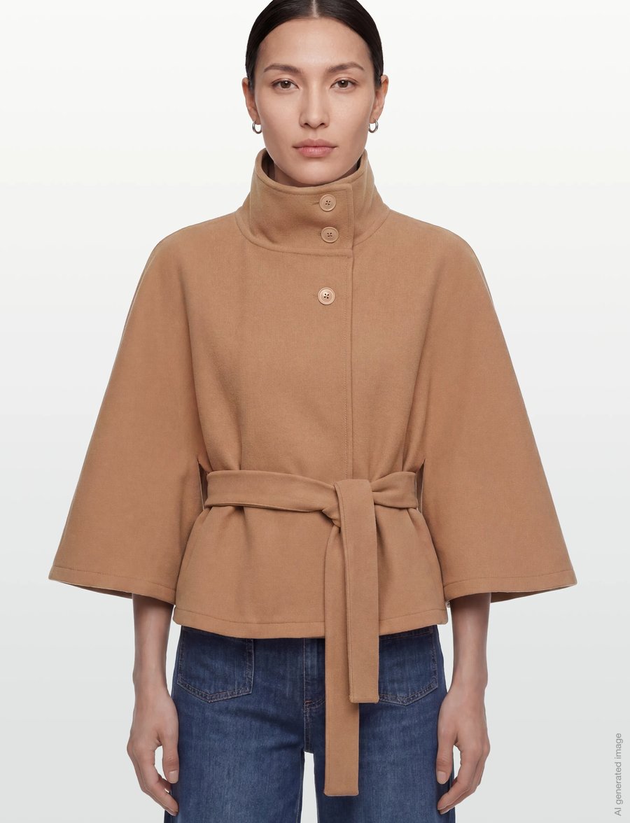 Gina Tricot - Belt cape jacket - frühlingsjacken - camel (7022) - 3