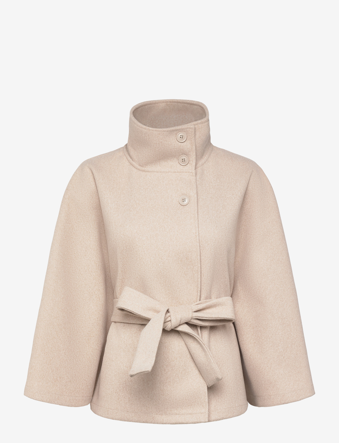 Gina Tricot - Belt cape jacket - vårjackor - beige melange (1186) - 0