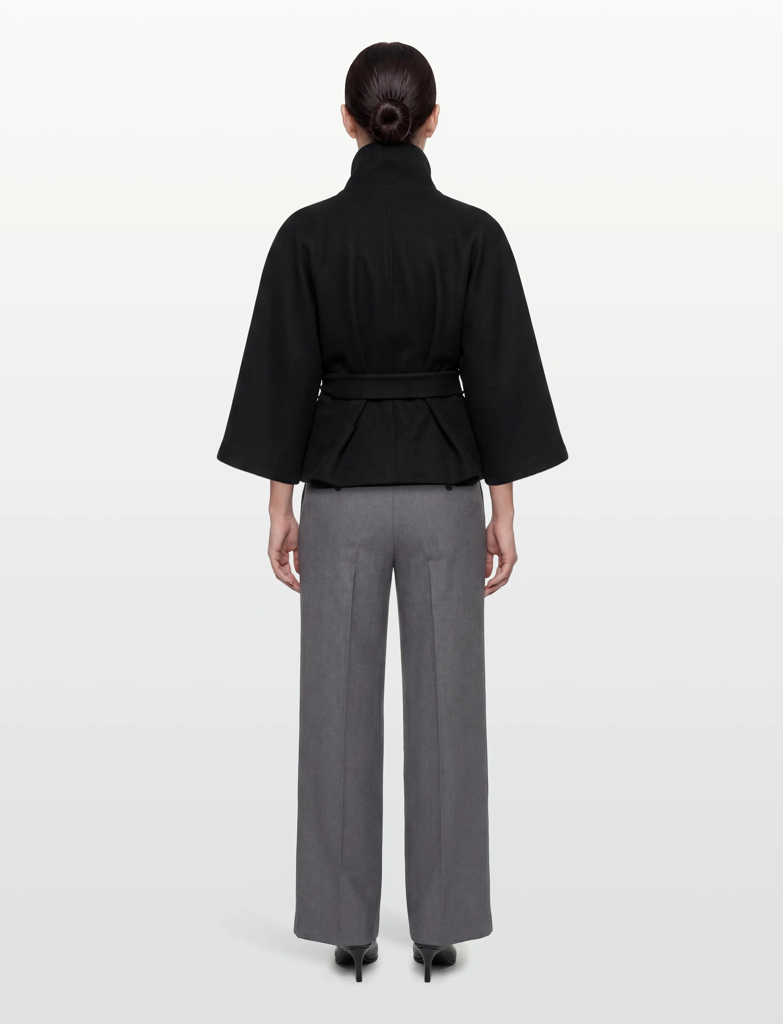 Gina Tricot - Belt cape jacket - pavasarinės striukės - black (9000) - 4