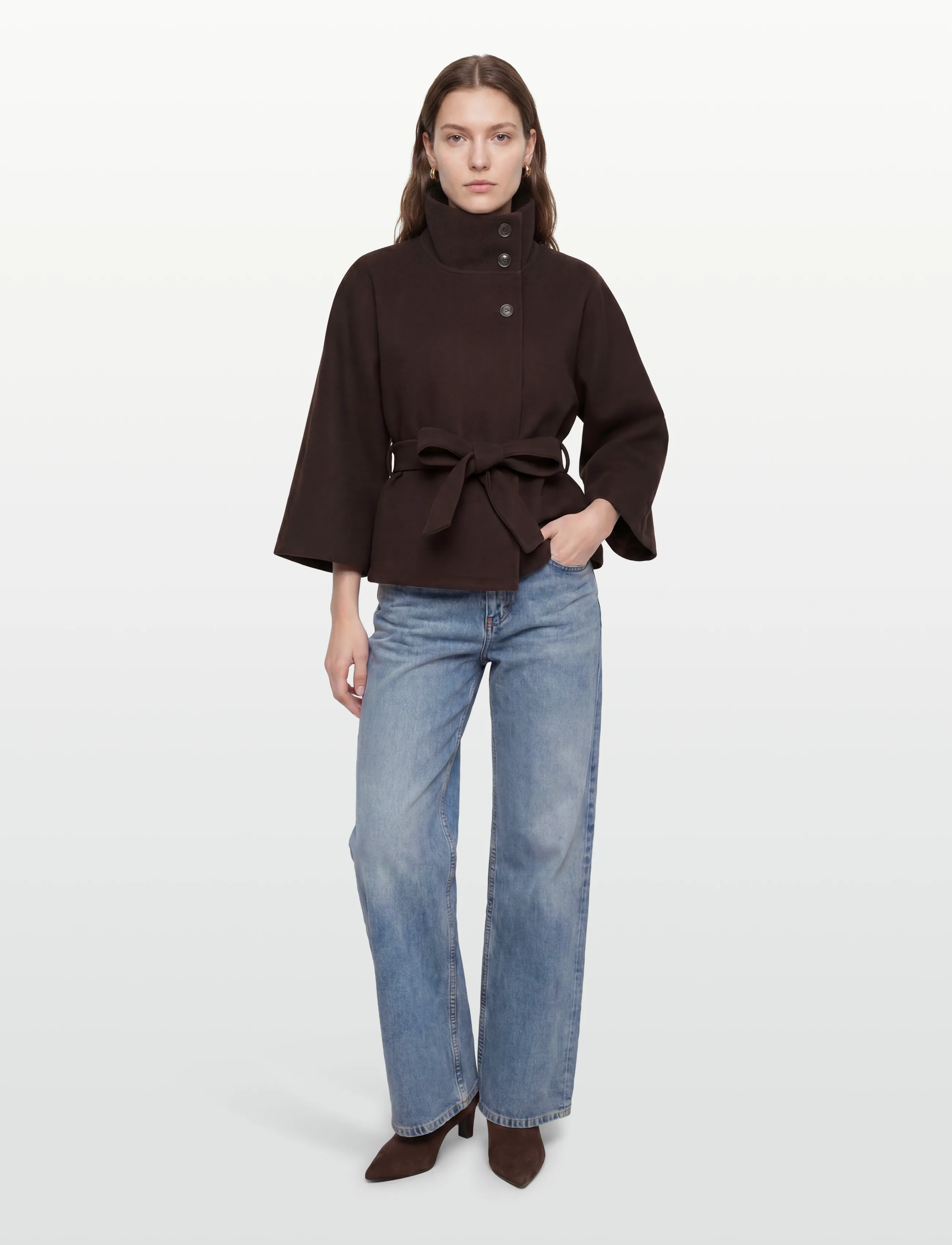 Gina Tricot Belt cape jacket - Gina Tricot - MOLE (7382) / brown