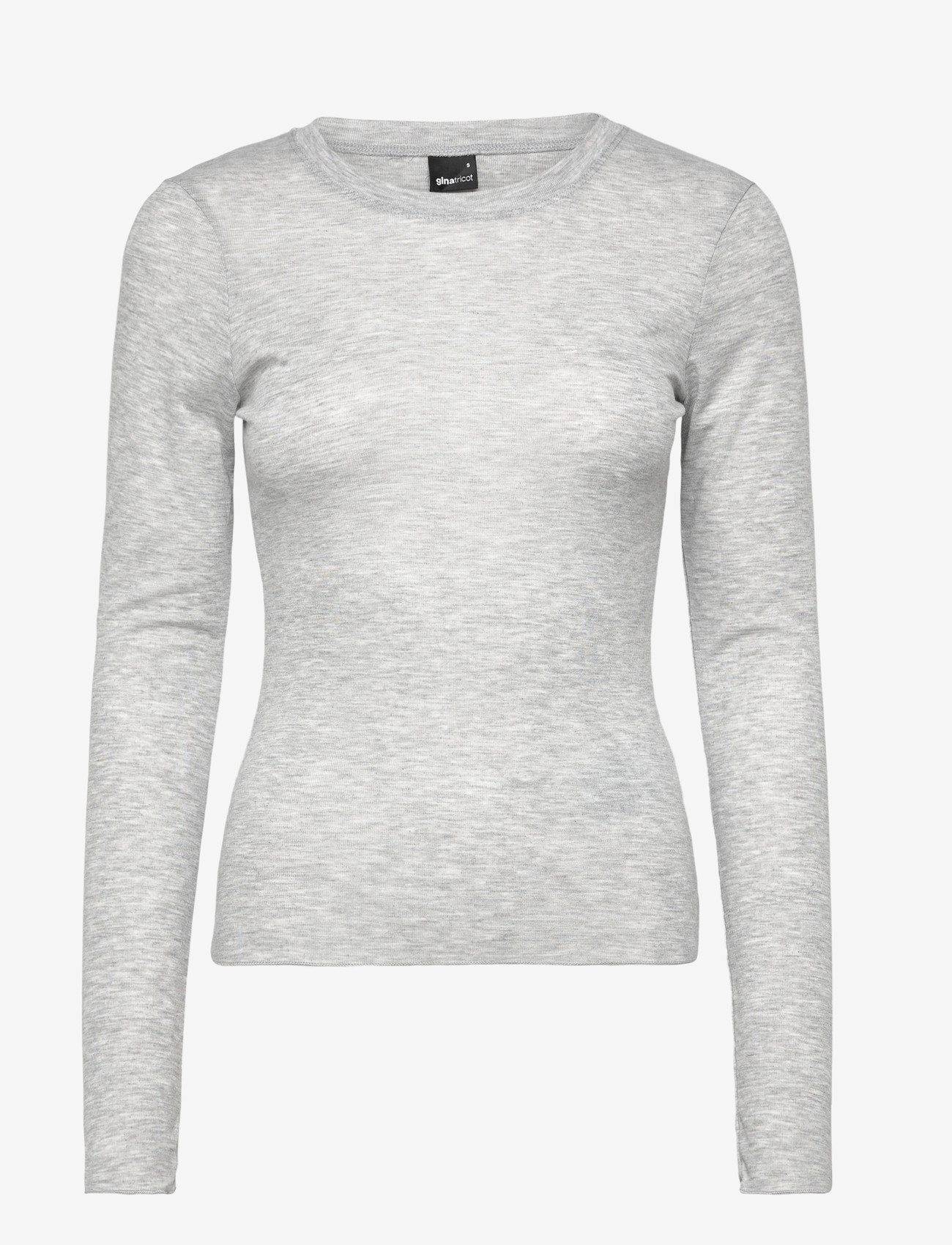 Gina Tricot - Sheer top - langærmede toppe - lt greymelange (8049) - 0