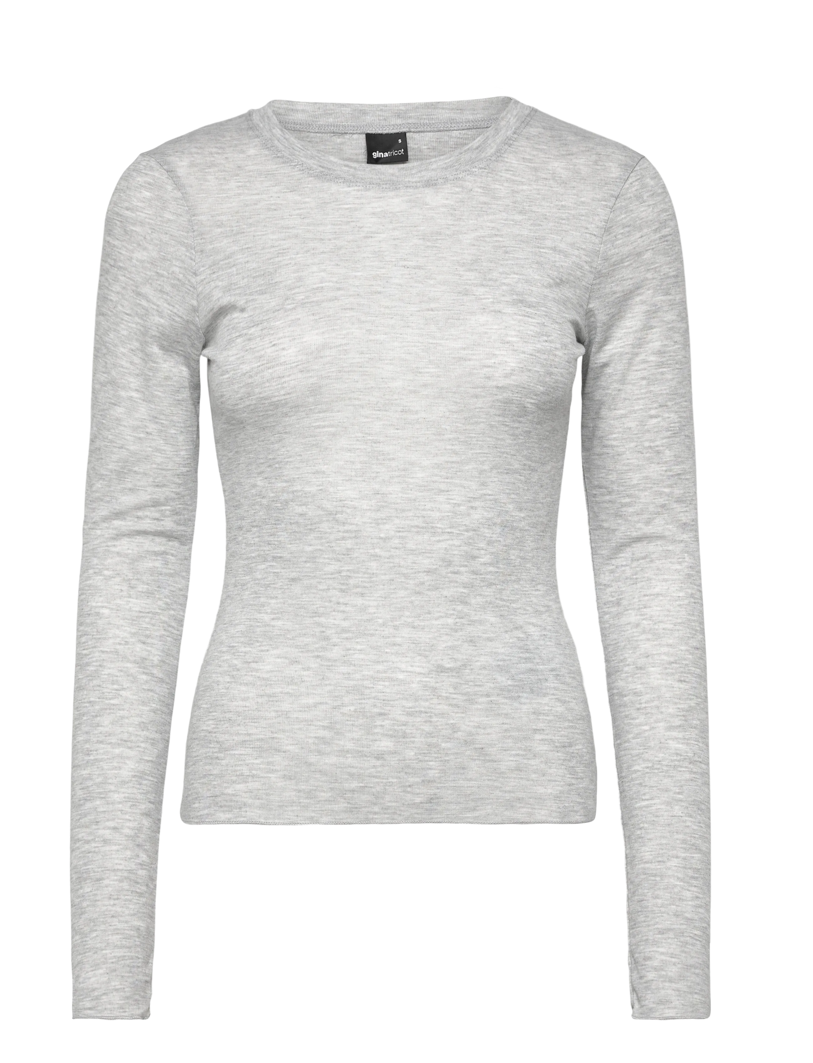 Gina Tricot Sheer top - Tøj - LT GREYMELANGE (8049) / grey