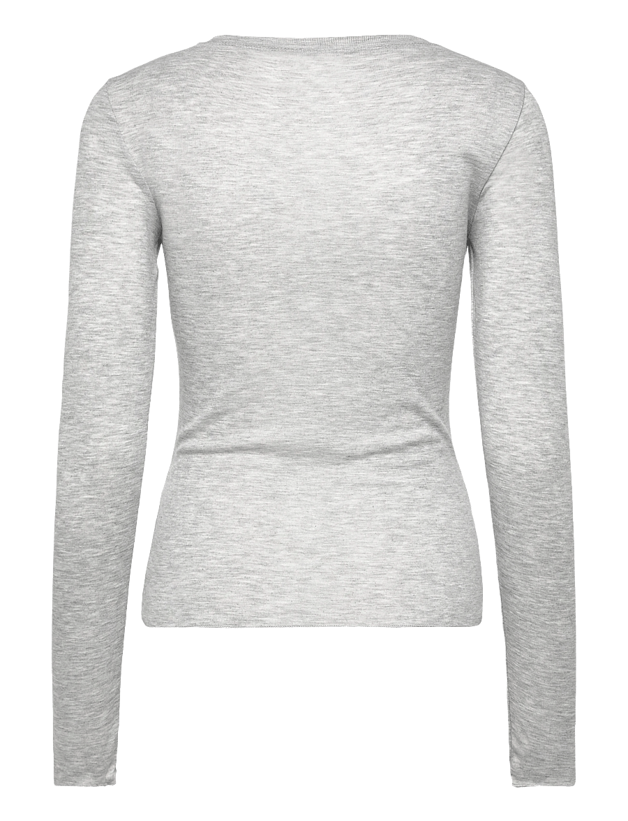 Gina Tricot - Sheer top - langärmlige tops - lt greymelange (8049) - 2