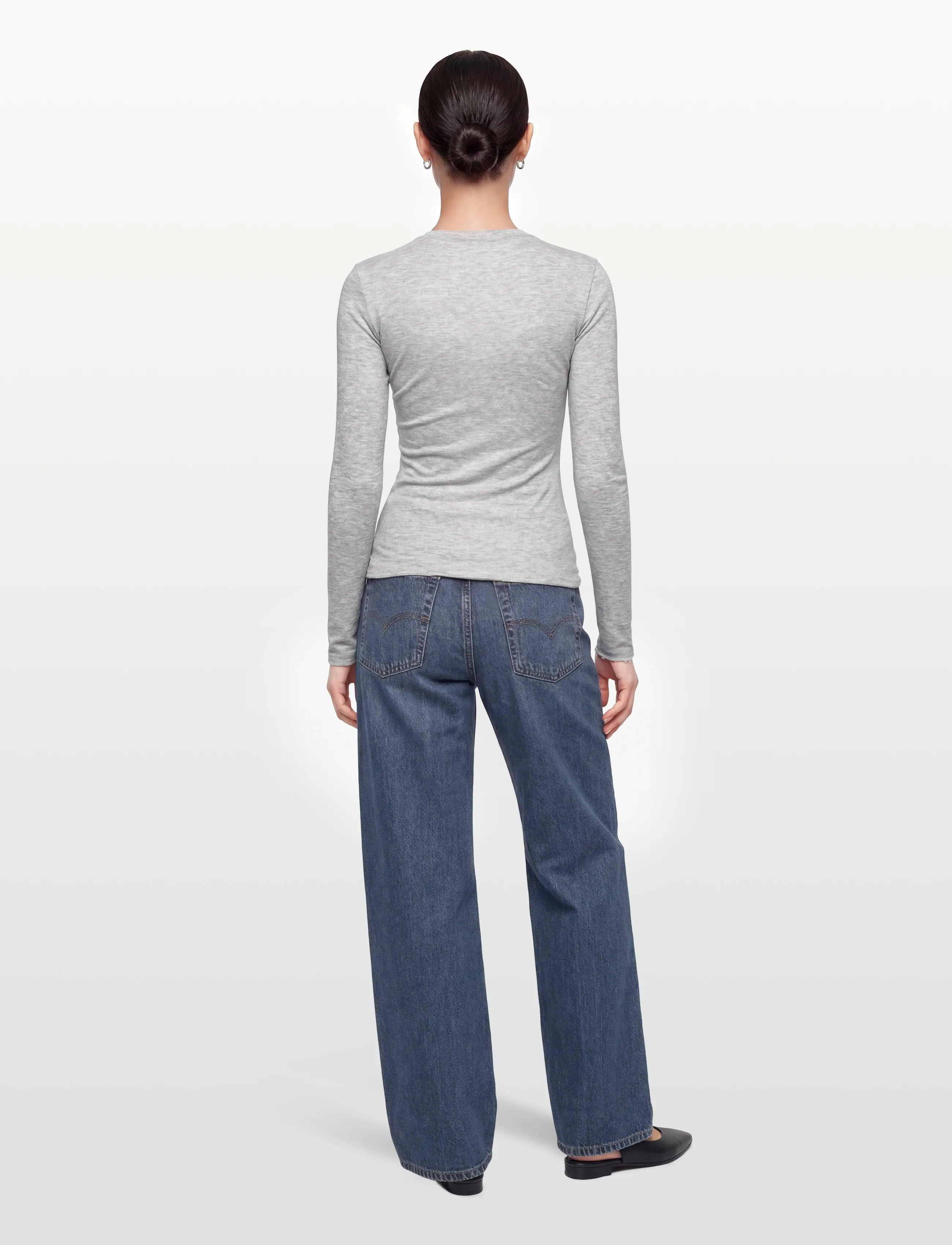 Gina Tricot - Sheer top - pikkade varrukatega alussärgid - lt greymelange (8049) - 4