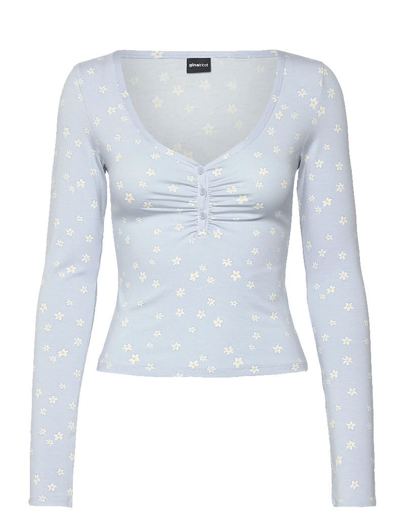 Gina Tricot - Buttoned up top - oberteile - simple flower (9051) - 0