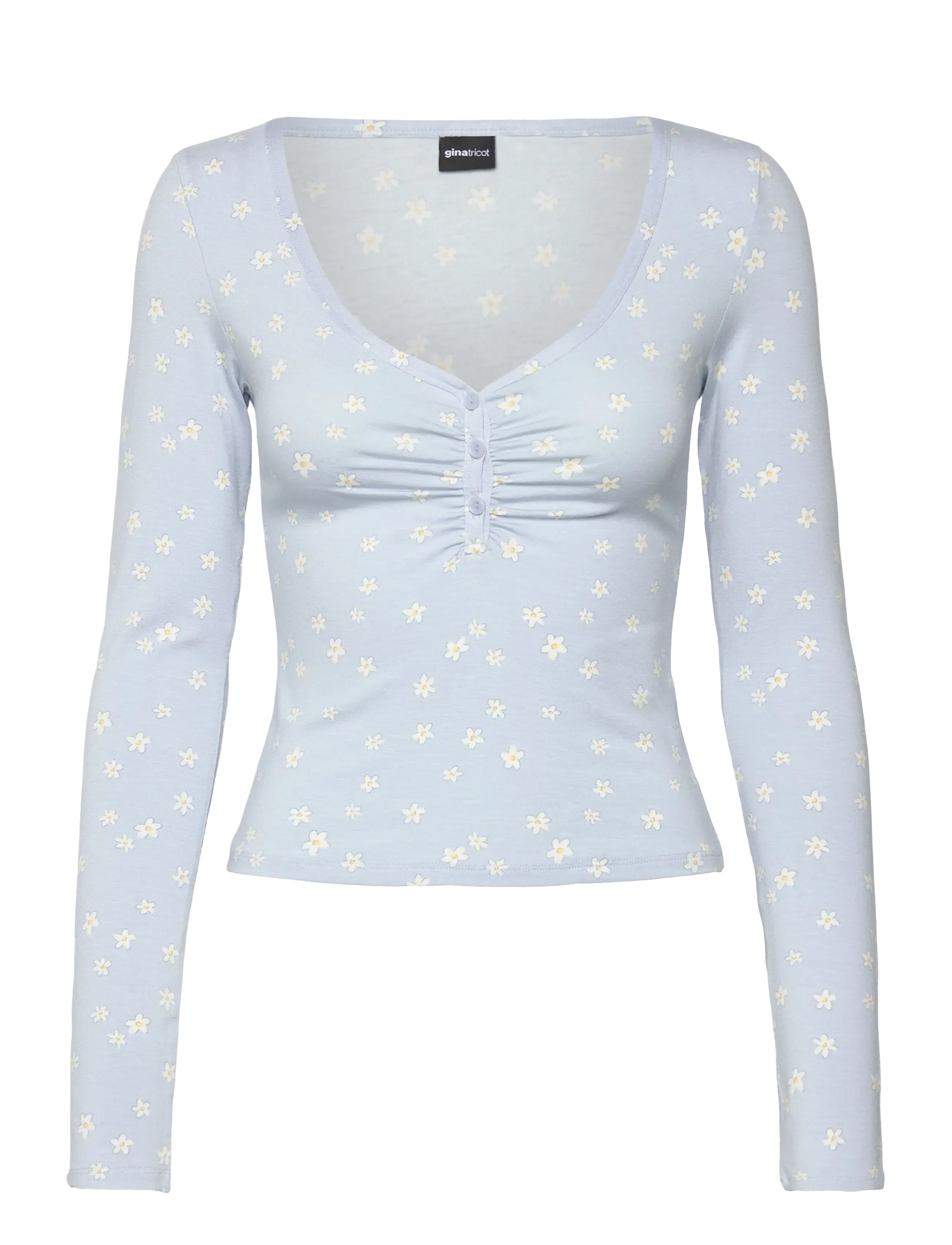 Gina Tricot Buttoned up top - Hverdags stil - SIMPLE FLOWER (9051) / blue