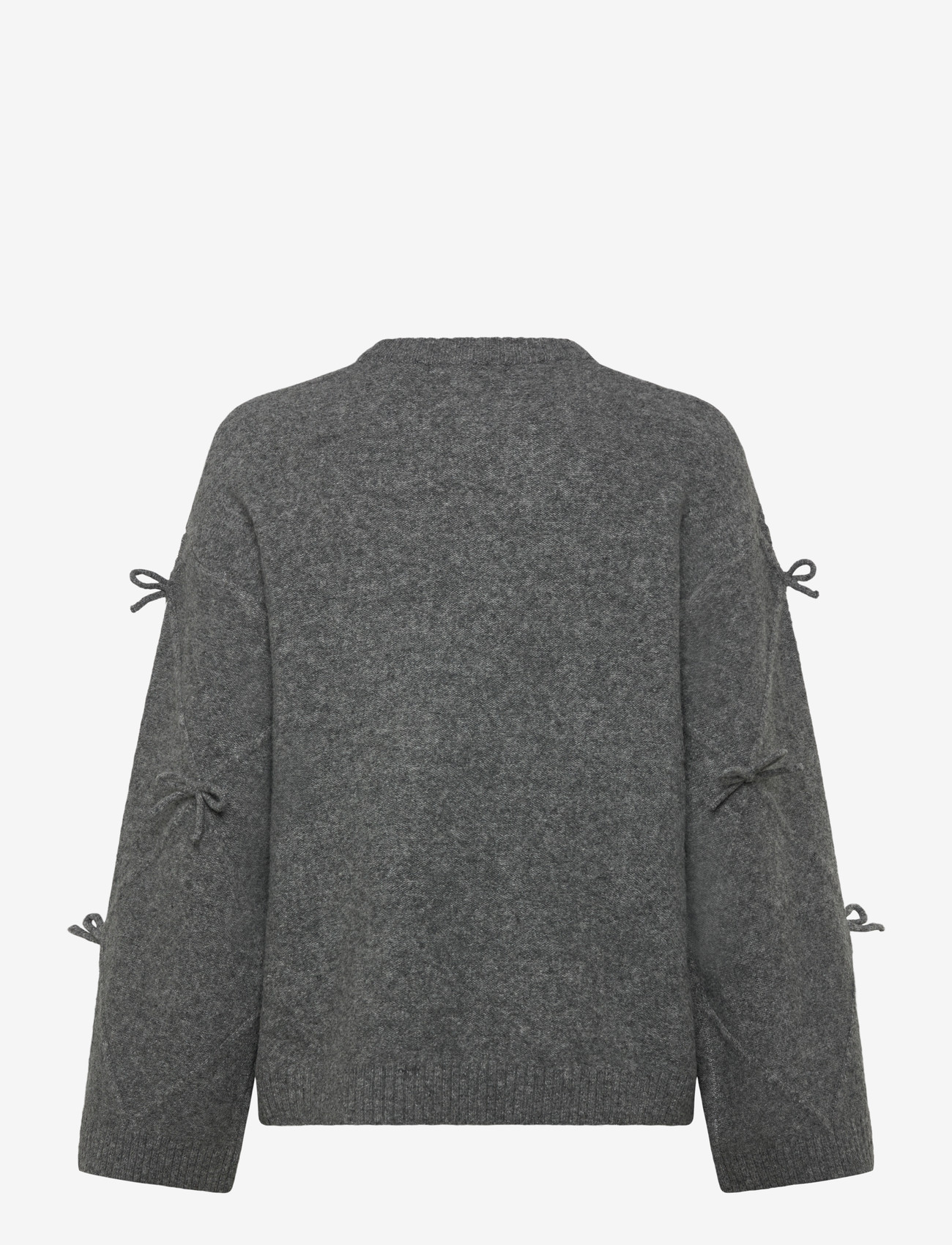 Gina Tricot - Knitted bow sweater - grey melange (8181) - 1