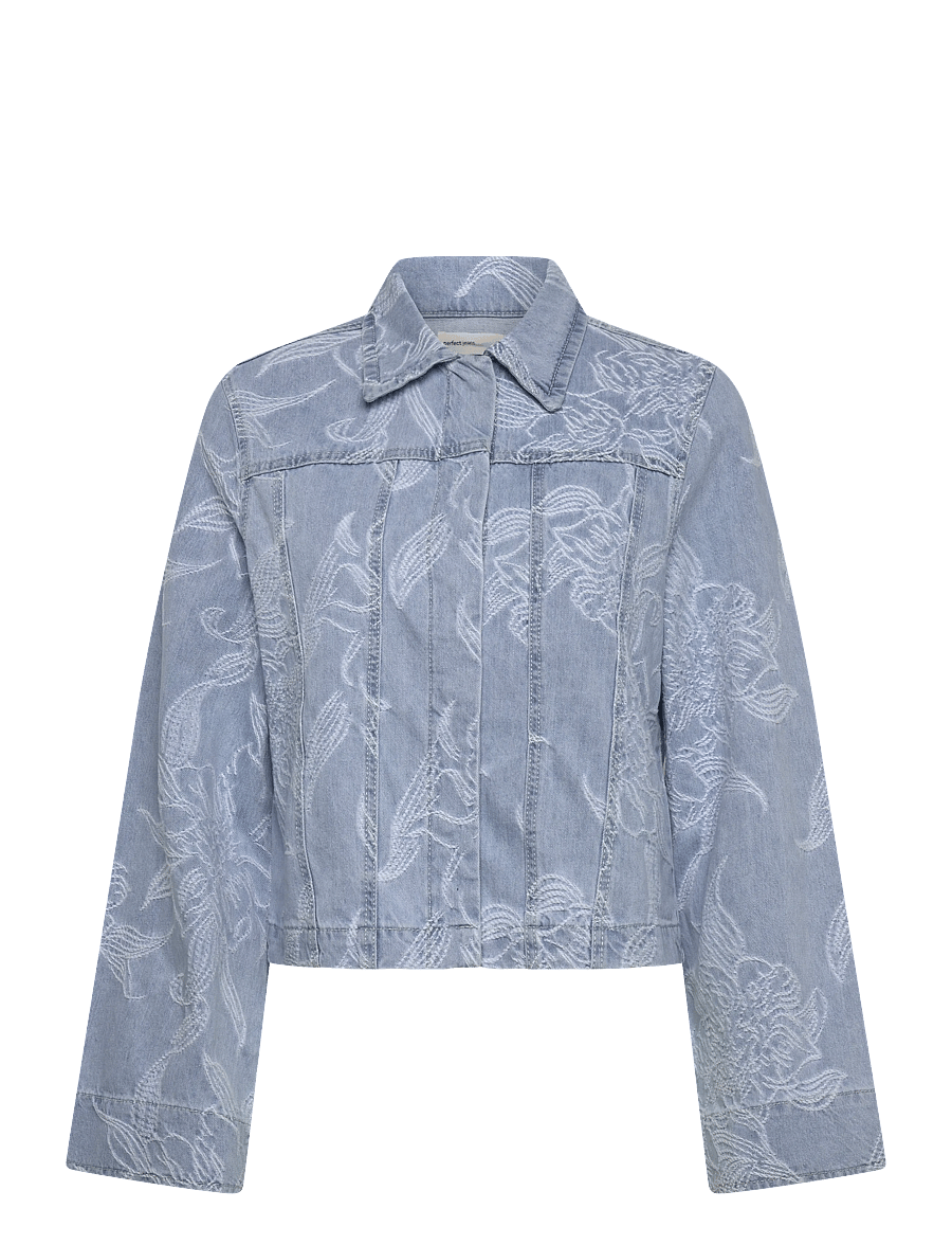 Gina Tricot - Embroidery denim shirt - denimskjorter - blue - 1