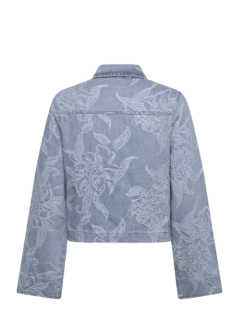 Gina Tricot - Embroidery denim shirt - kevadjoped - blue - 1
