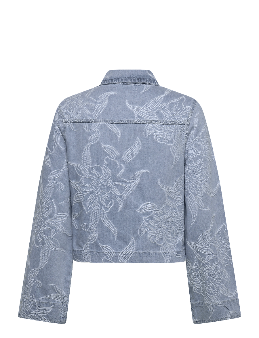 Gina Tricot - Embroidery denim shirt - denimskjorter - blue - 2