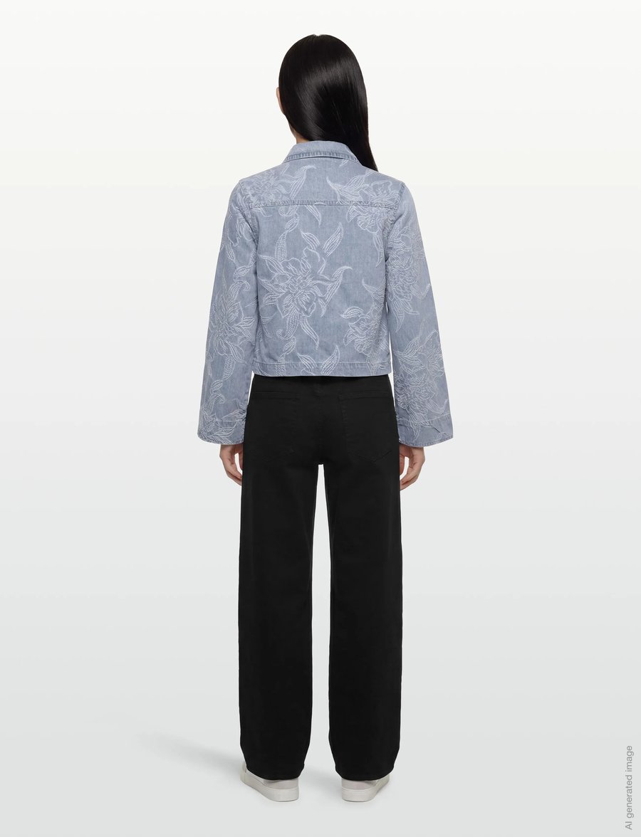 Gina Tricot - Embroidery denim shirt - denimskjorter - blue - 4