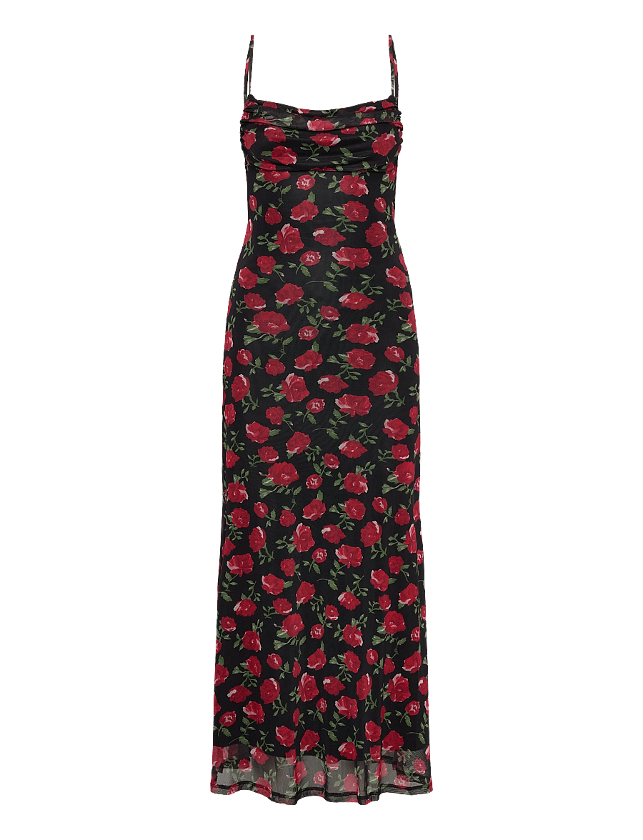 Gina Tricot - Mesh maxi dress - robes moulantes - rose/aop - 1