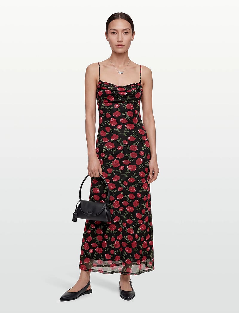 Gina Tricot - Mesh maxi dress - robes moulantes - rose/aop - 0
