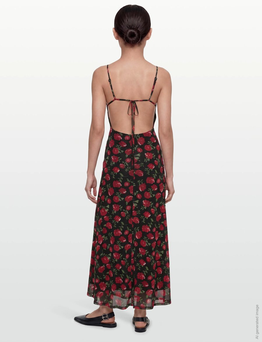 Gina Tricot - Mesh maxi dress - robes moulantes - rose/aop - 4