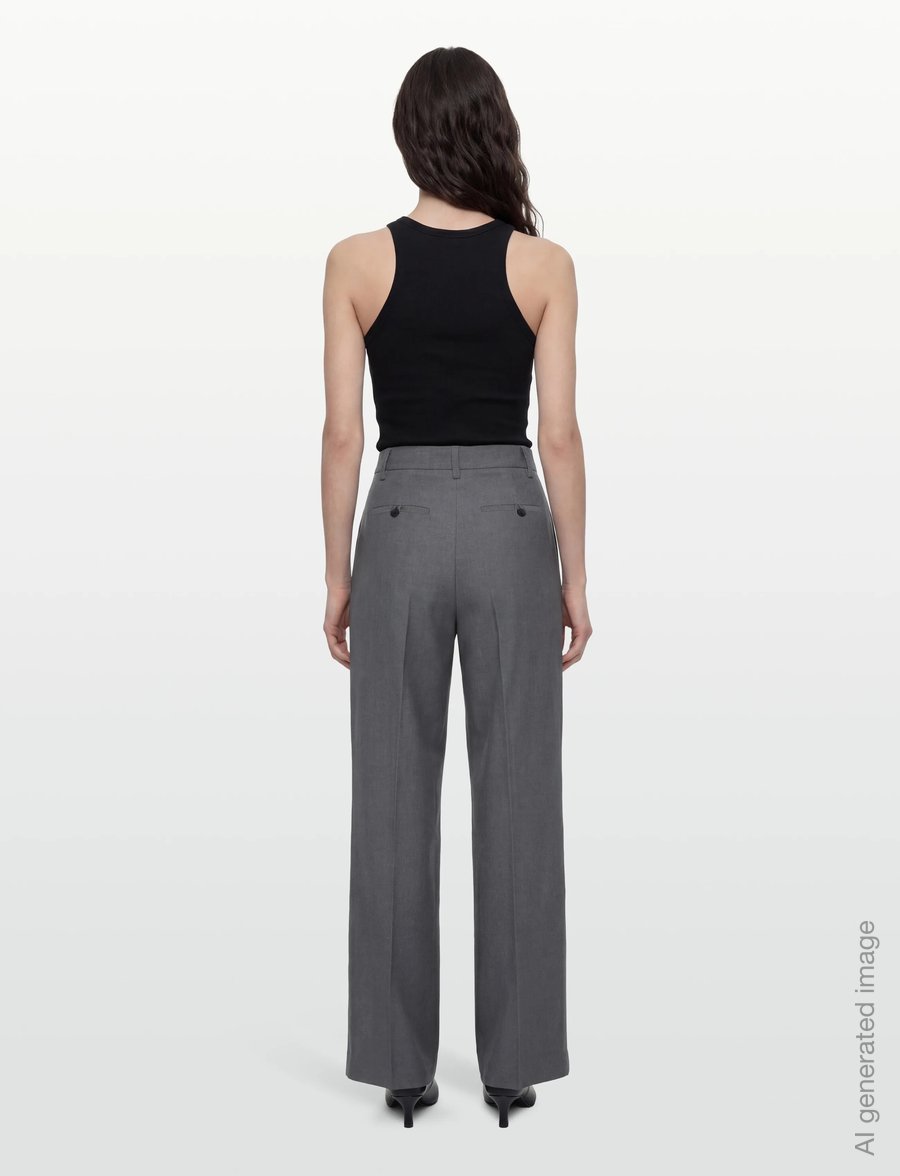 Gina Tricot - Wide pleated trousers - kostymbyxor - dark grey (9018) - 4
