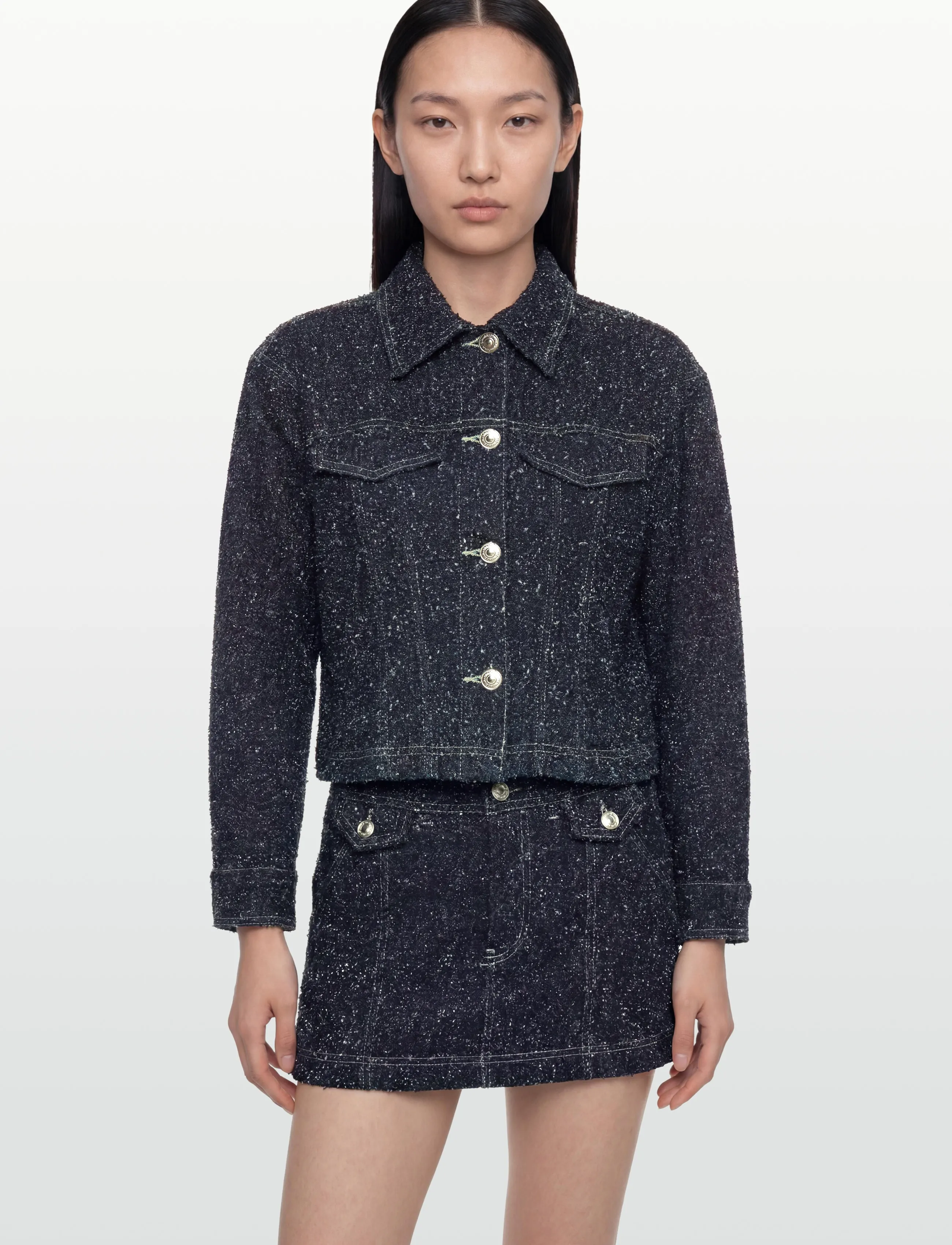 Gina Tricot - Peplum boucle denim jacket - spring jackets - rinse - 3