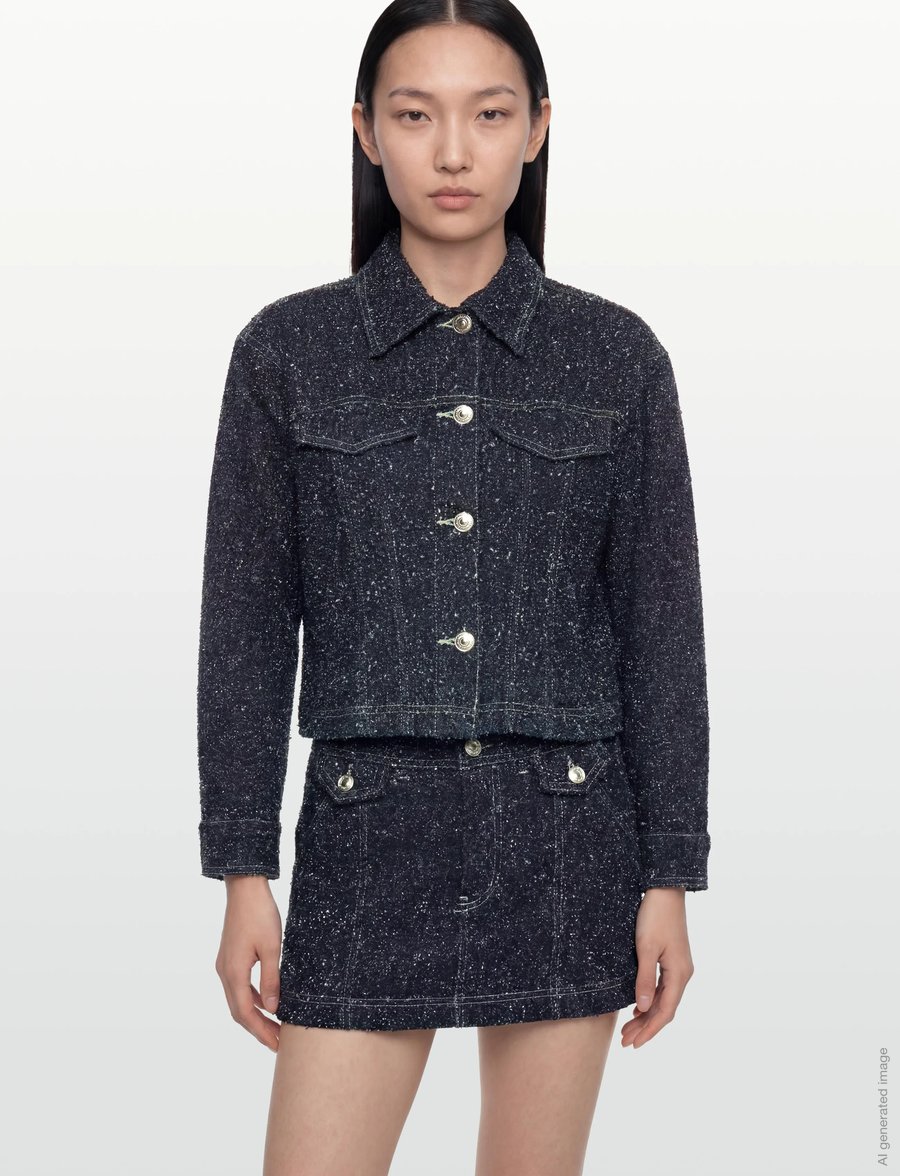 Gina Tricot - Peplum boucle denim jacket - frühlingsjacken - rinse - 3