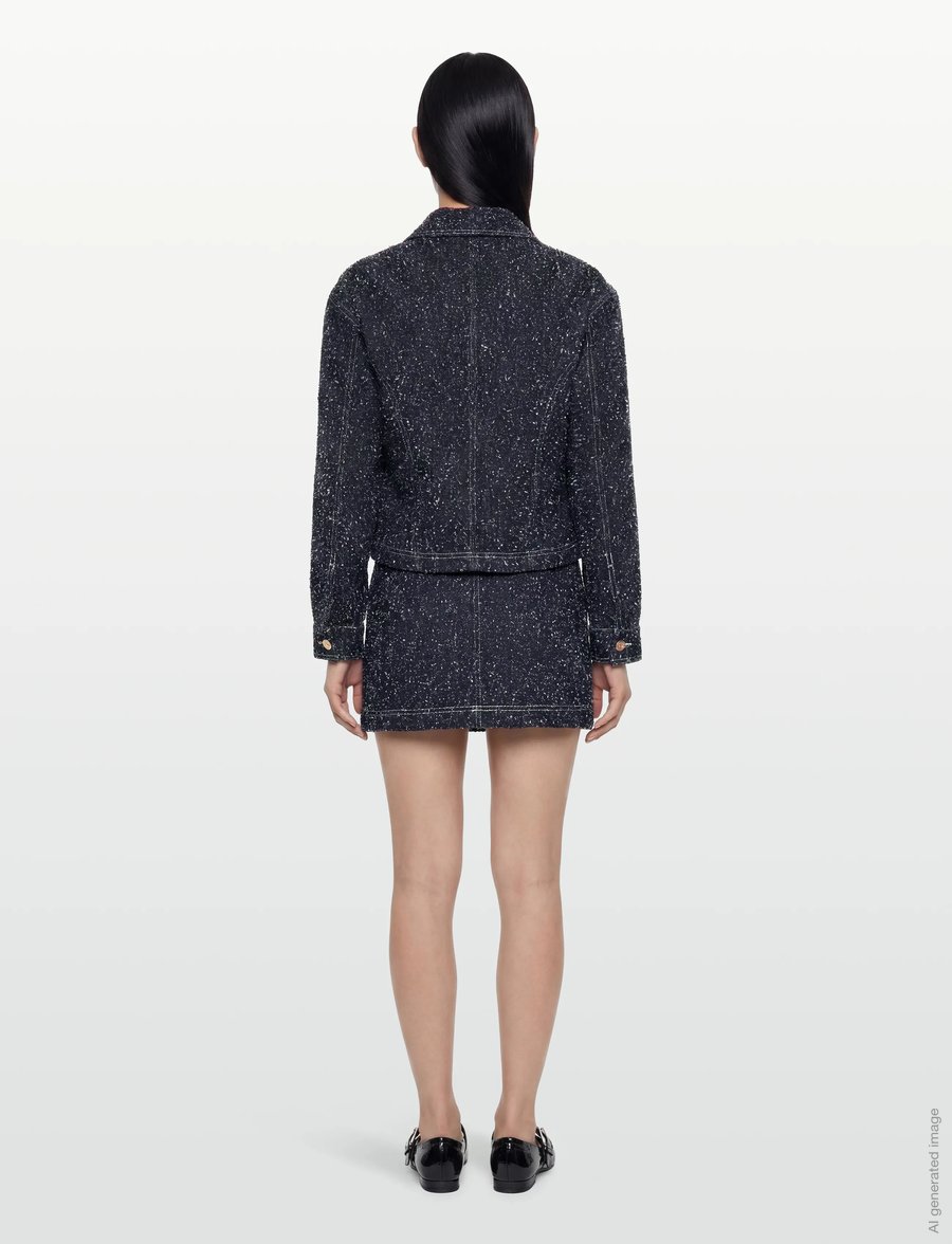 Gina Tricot - Peplum boucle denim jacket - frühlingsjacken - rinse - 4