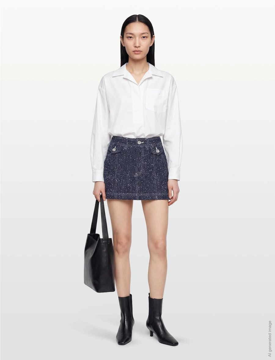 Gina Tricot - Boucle denim skirt - spódnice dżinsowe - rinse - 0