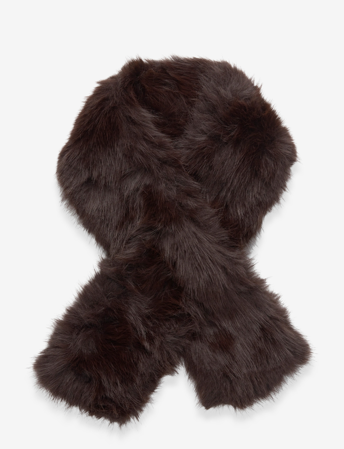 Gina Tricot - Faux fur plush scarf - winter scarves - dark brown (7180) - 0