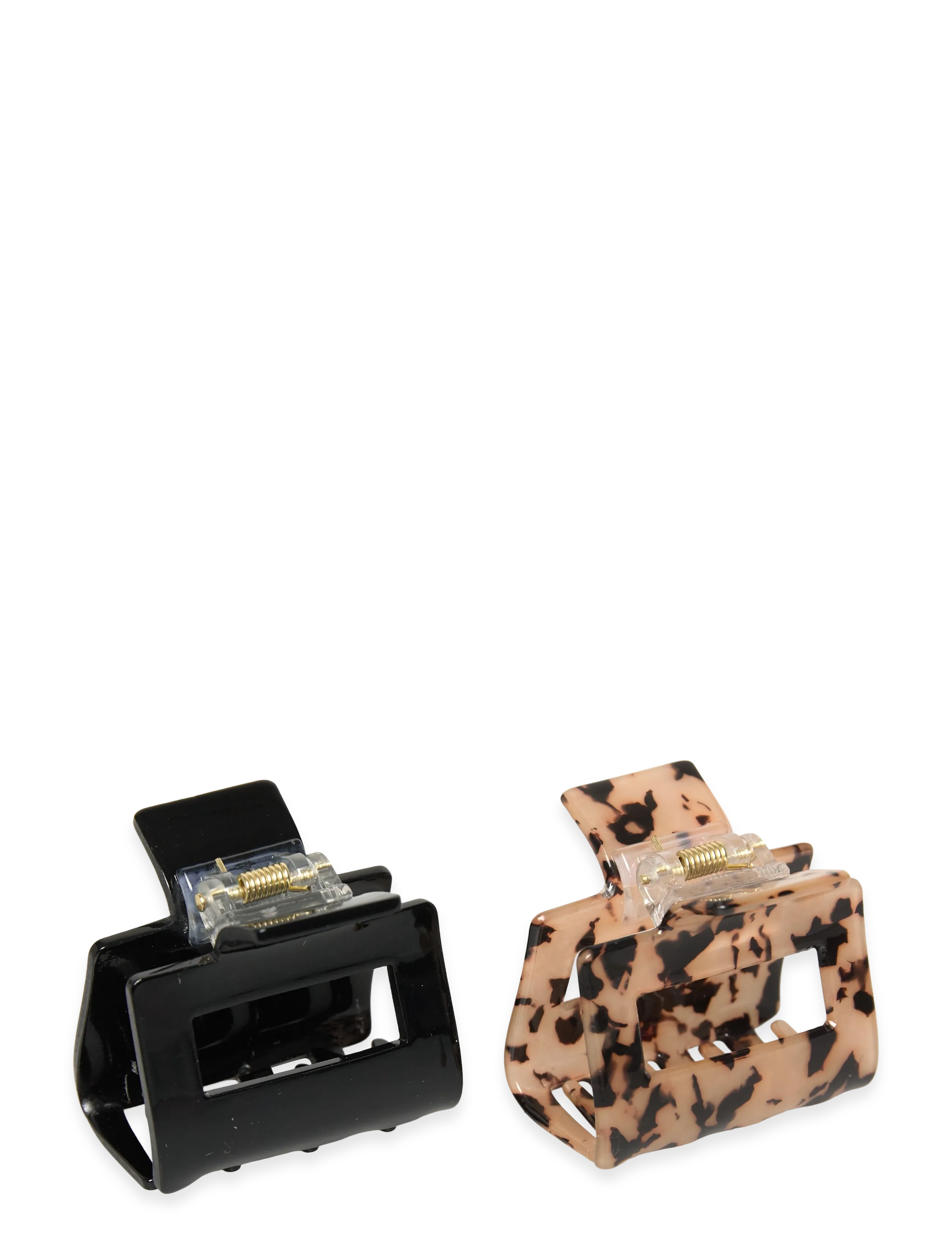 Gina Tricot 2-pack mini square hair clip - Accessoires - BLACK/TORTOISE (9945) / black