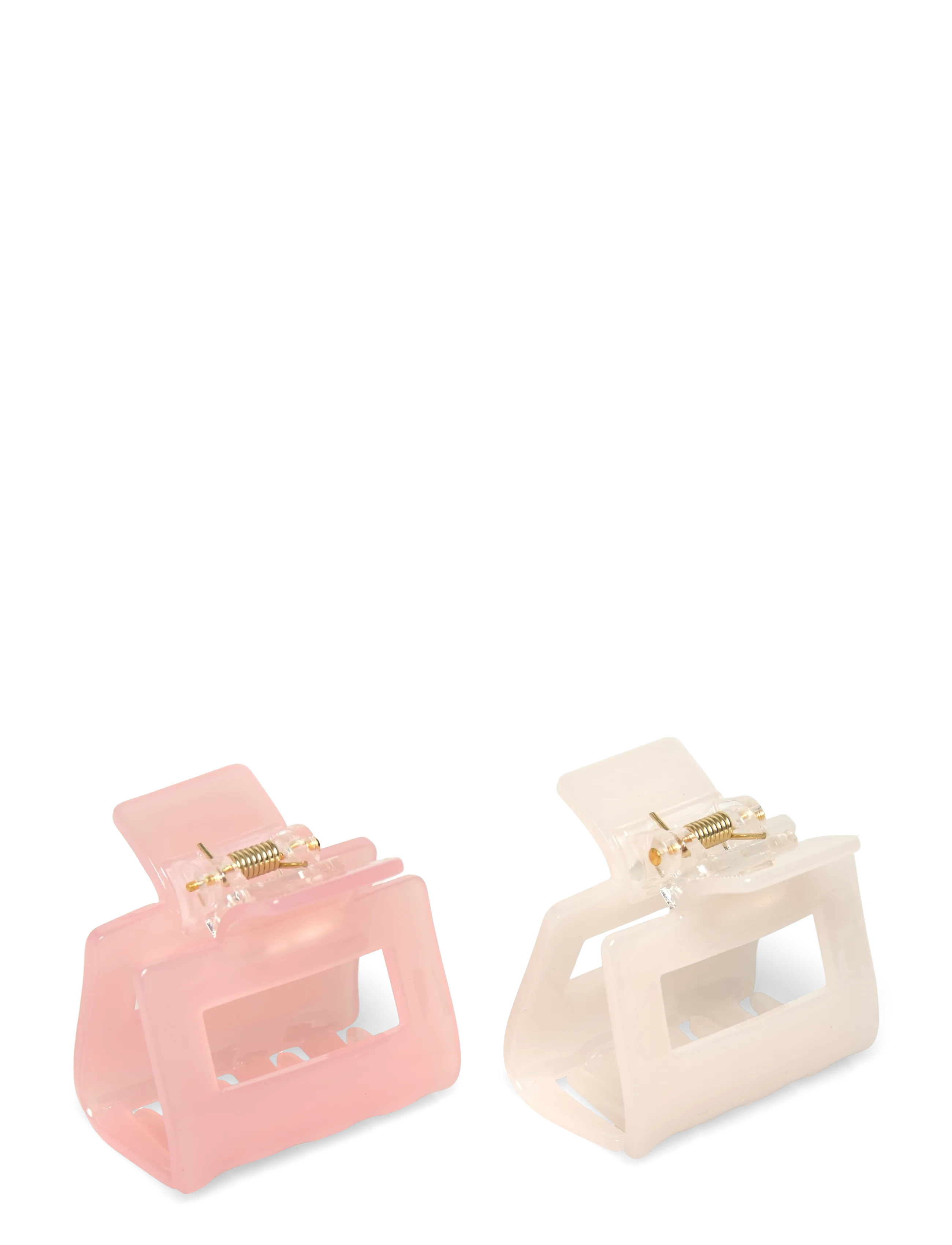 Gina Tricot 2-pack mini square hair clip - Accessories - OFFWHITE/PINK (1046) / pink/rose